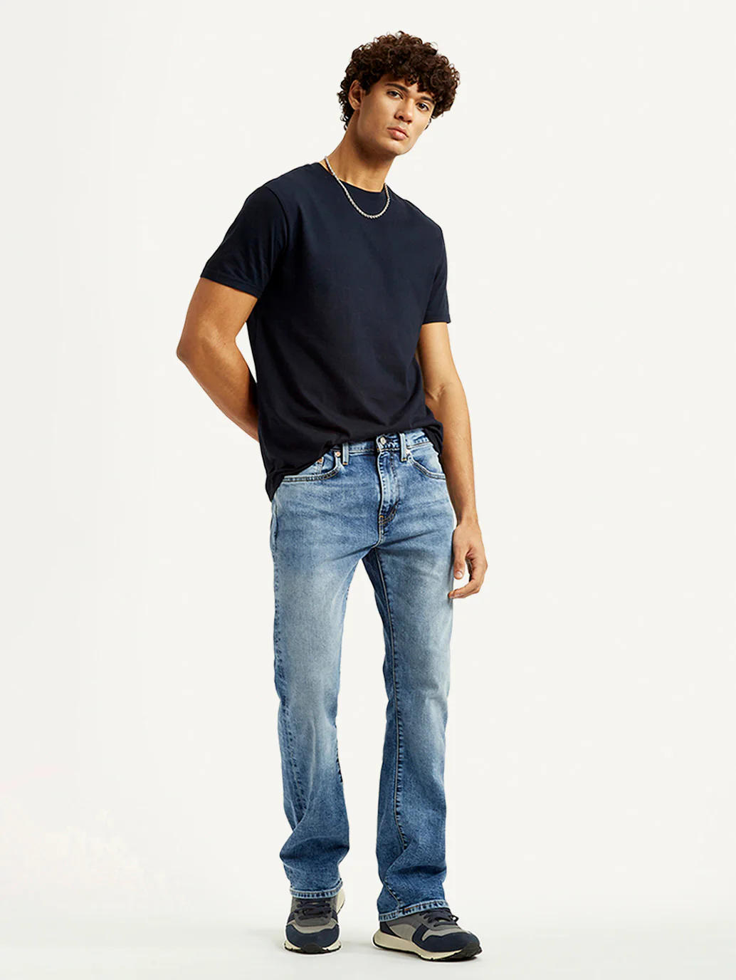 Men's 527 Blue Slim Bootcut Fit Mid Rise Jeans