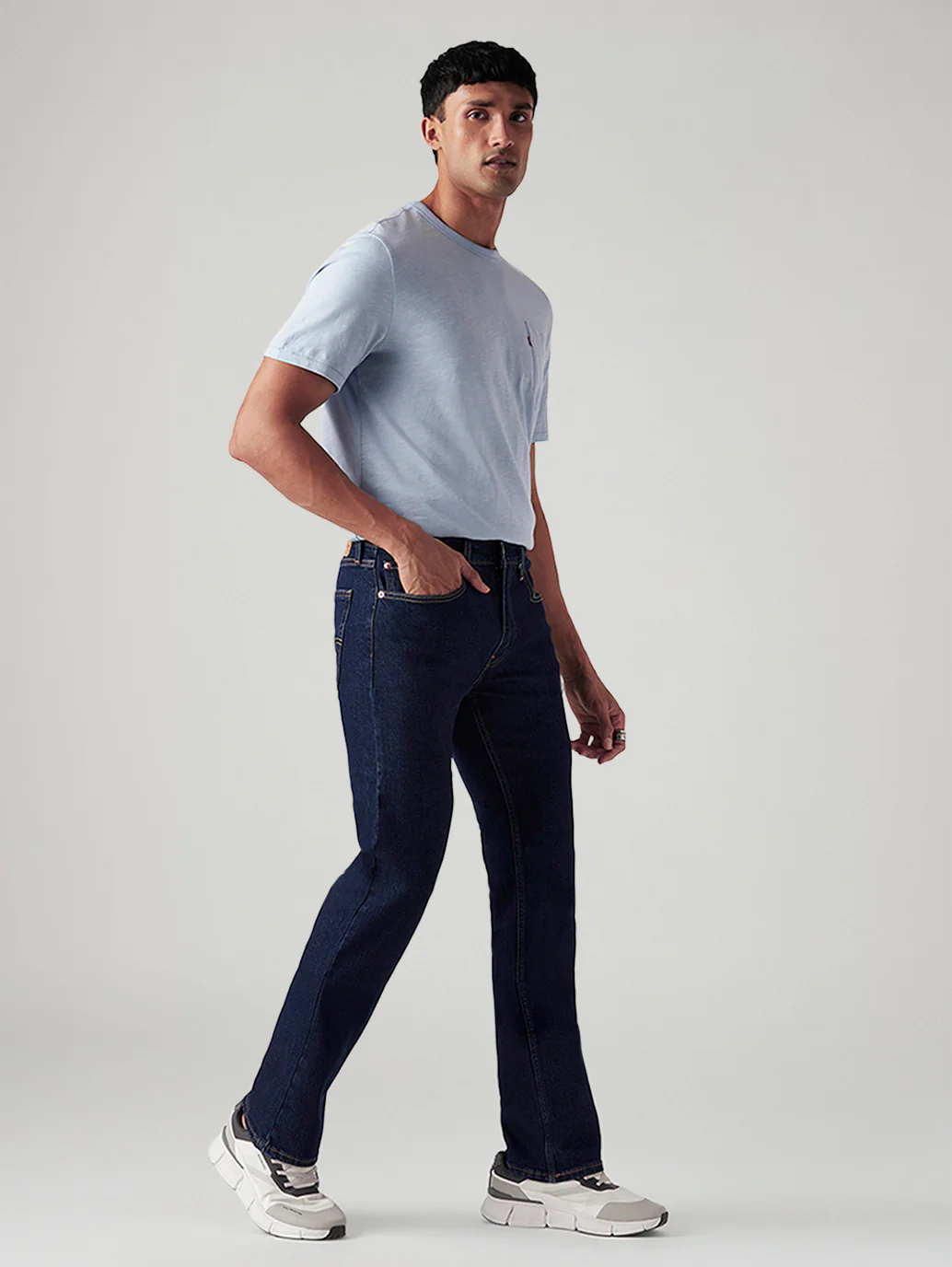 Men's 527 Dark Blue Bootcut Fit Mid Rise Jeans - Image 7