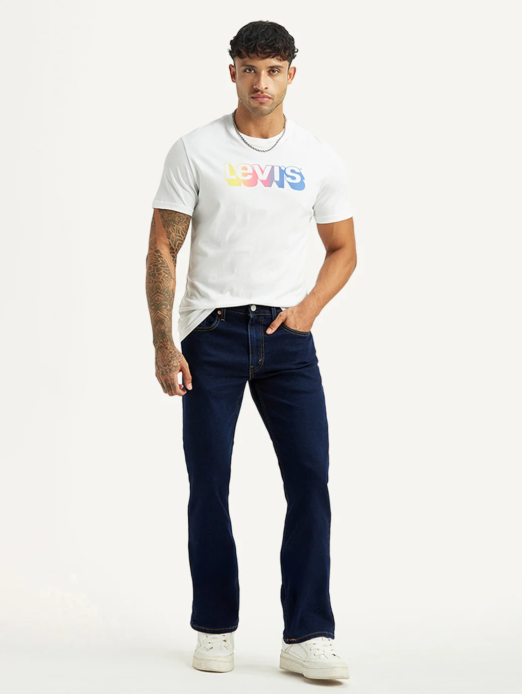 Men's 527 Dark Blue Bootcut Mid Rise Jeans