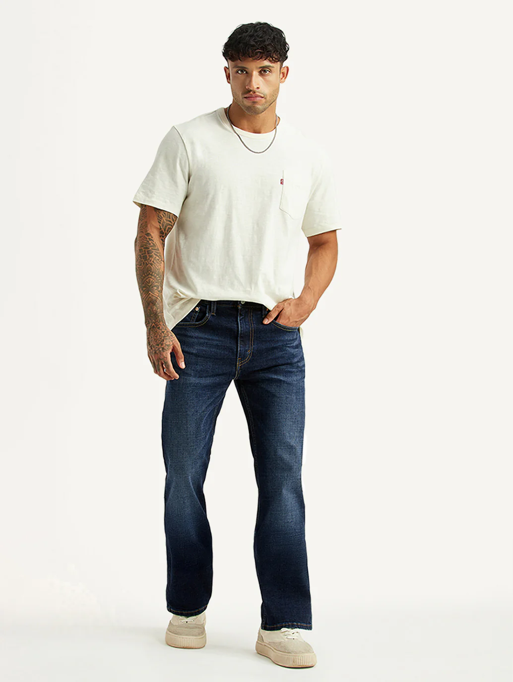 Men's 527 Dark Blue Bootcut Fit Hyper Stretch Jeans
