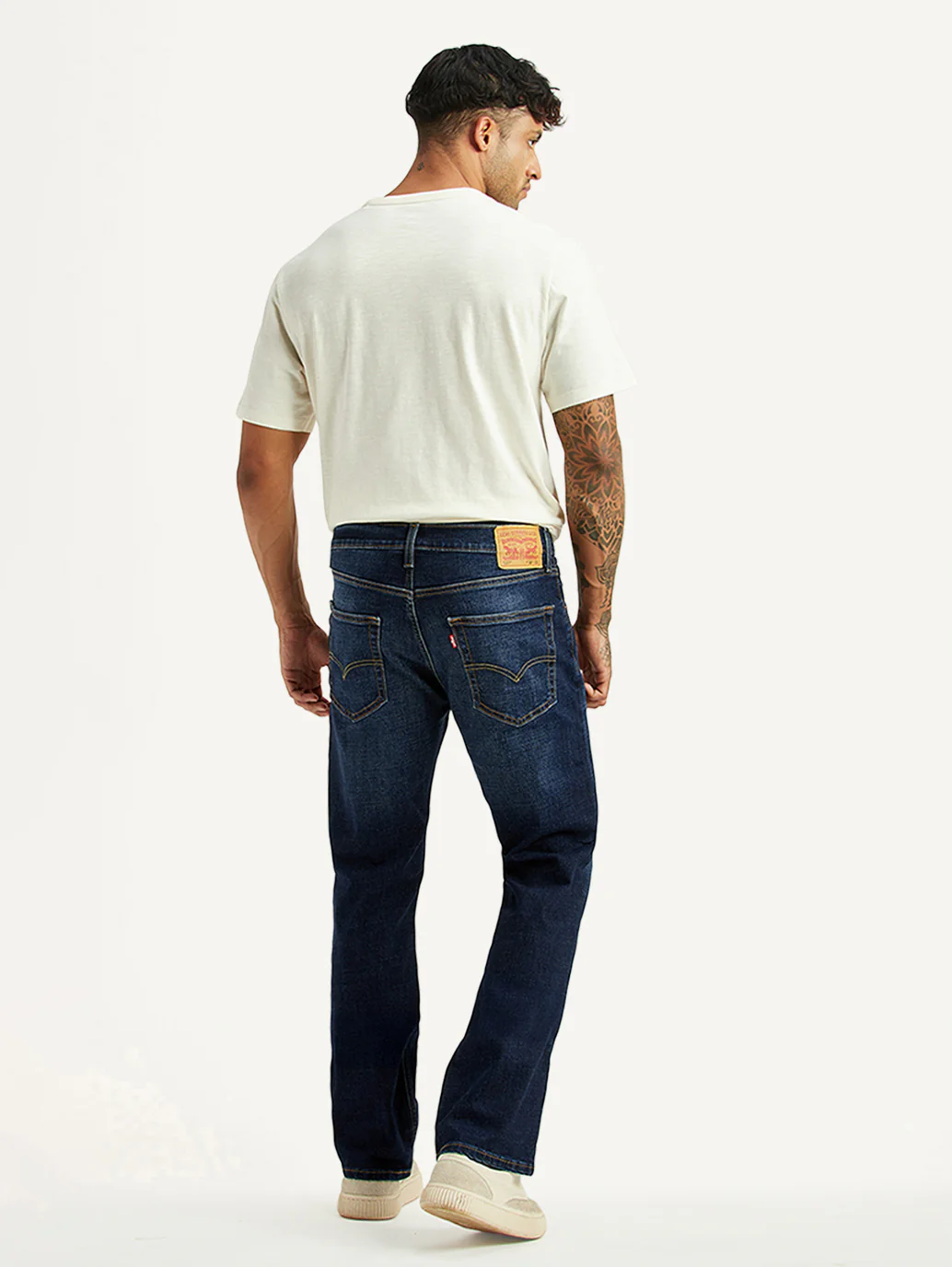 Men's 527 Dark Blue Bootcut Fit Hyper Stretch Jeans - Image 3