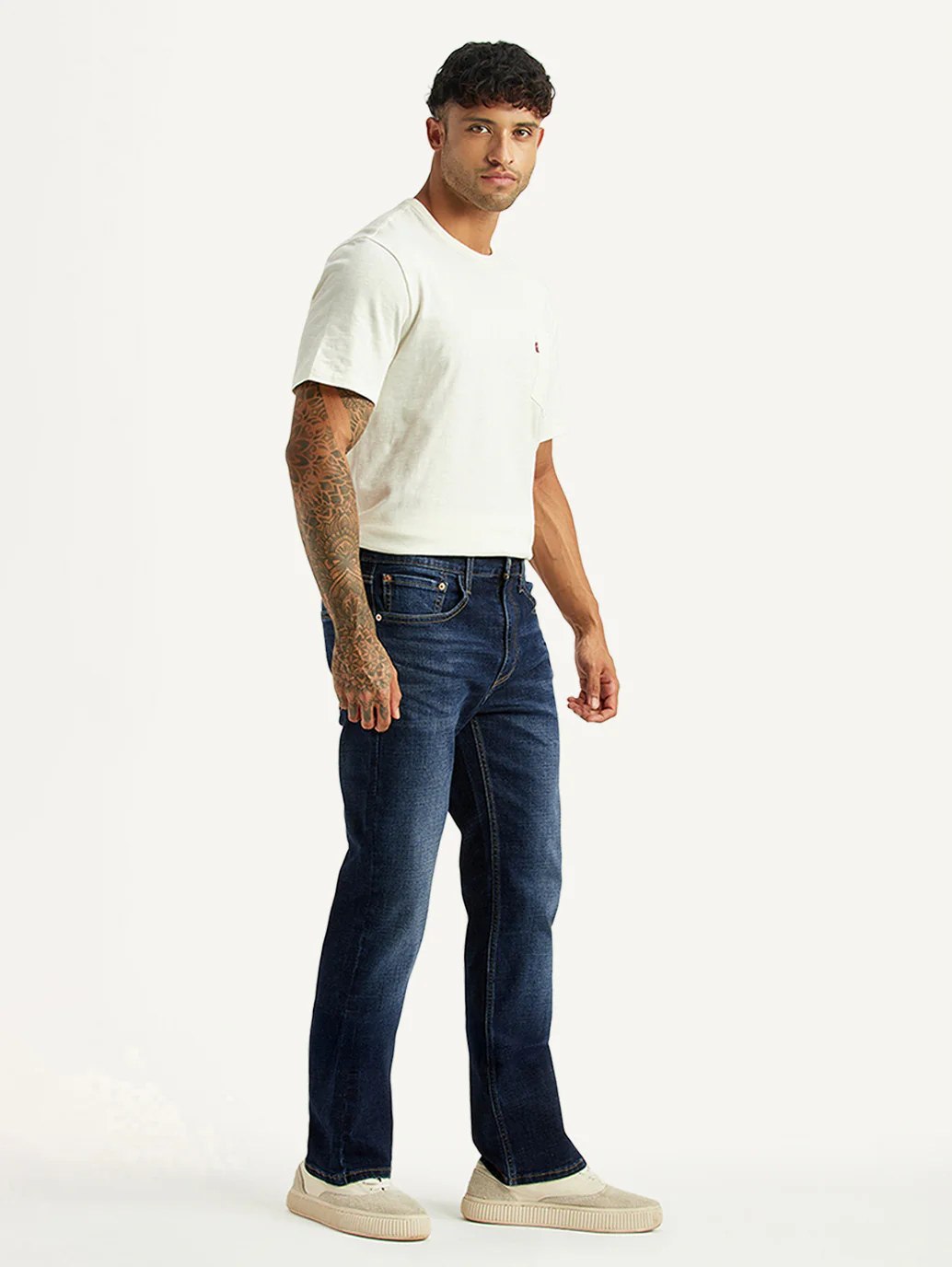 Men's 527 Dark Blue Bootcut Fit Hyper Stretch Jeans - Image 6