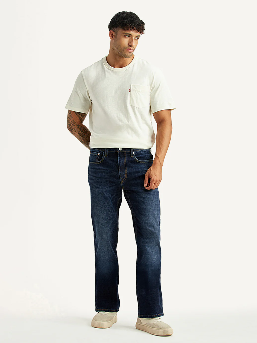Men's 527 Dark Blue Bootcut Fit Hyper Stretch Jeans - Image 7