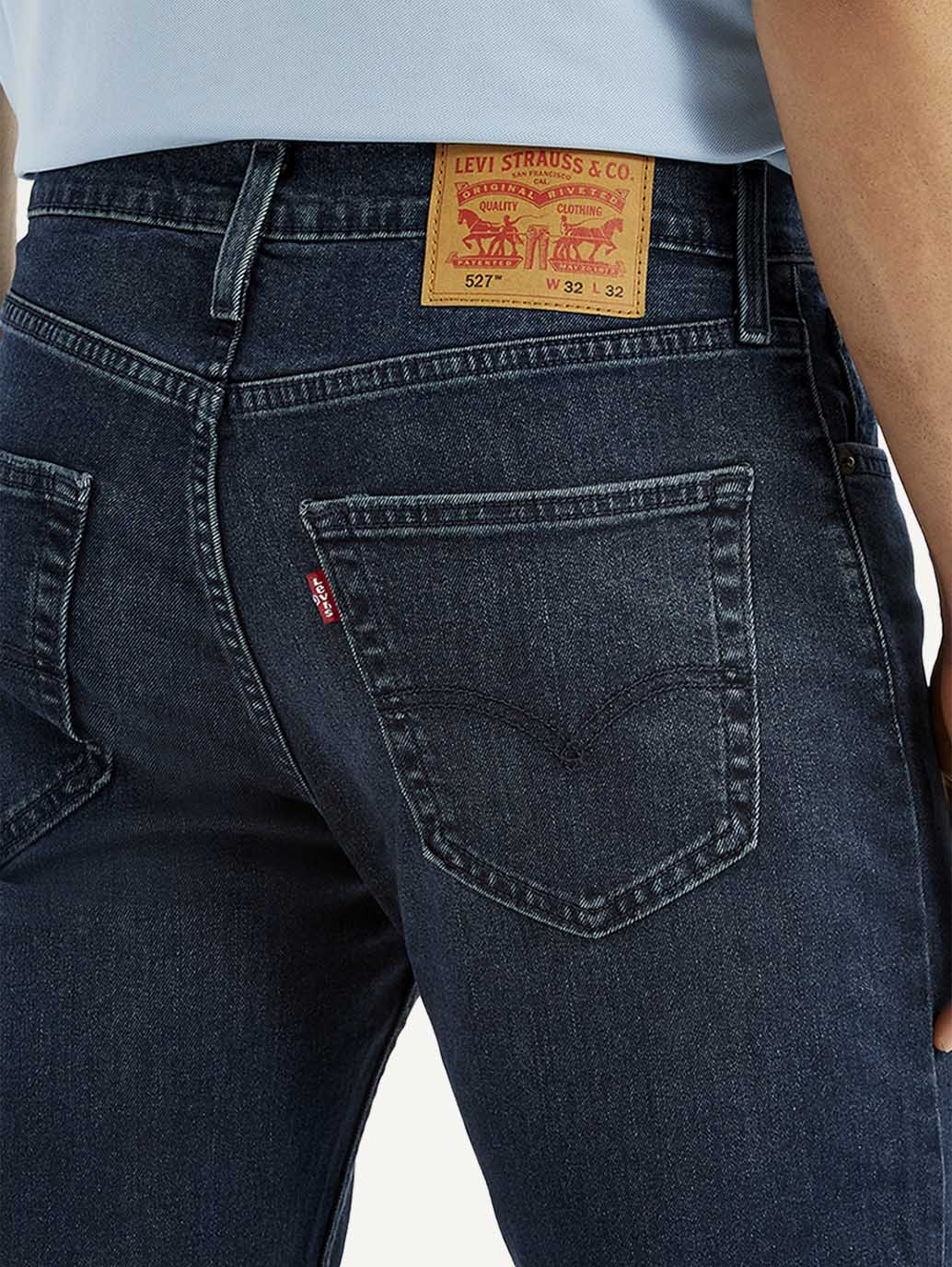 Men's 527 Dark Blue Slim Bootcut Fit Mid Rise Jeans - Image 6