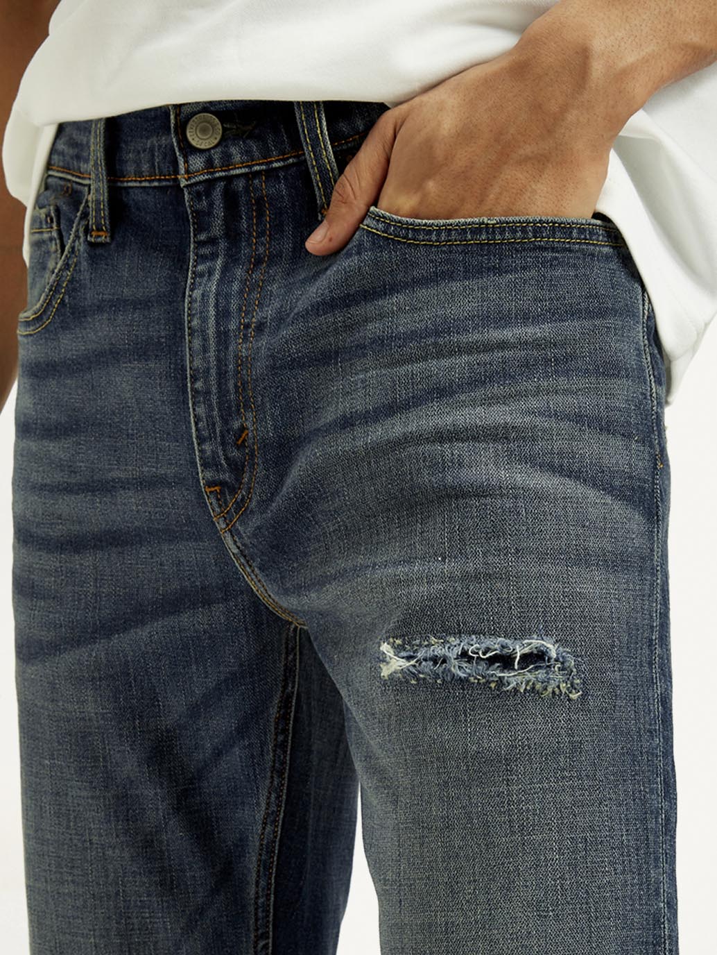 Men's Tinted 527 Dark Indigo Bootcut Fit Mid Rise Jeans - Image 5