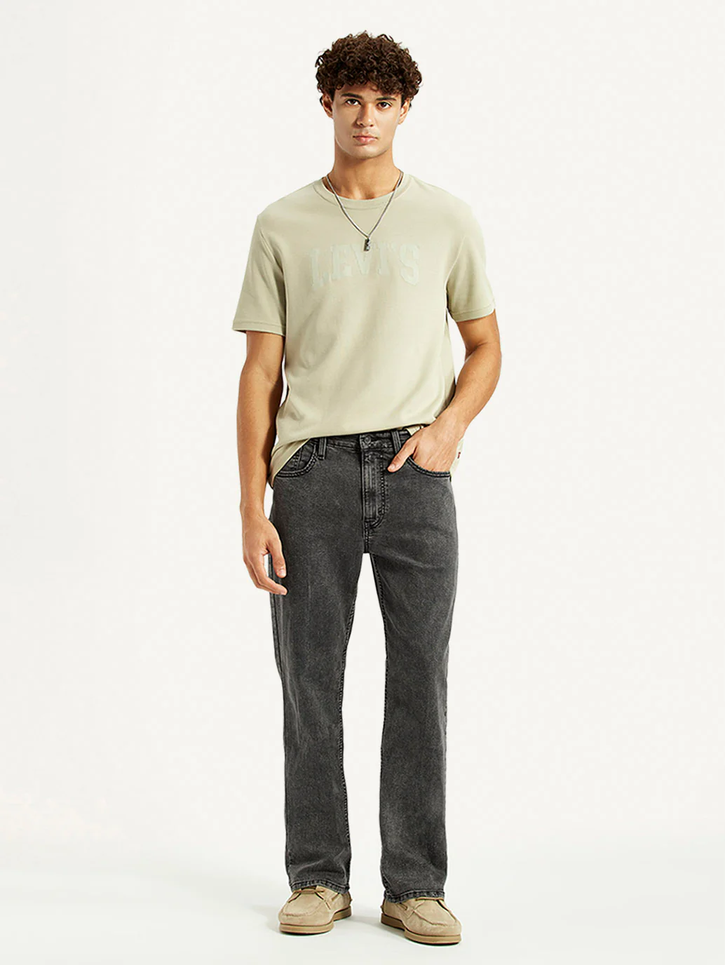 Men's 527 Grey Slim Bootcut Fit Mid Rise Jeans