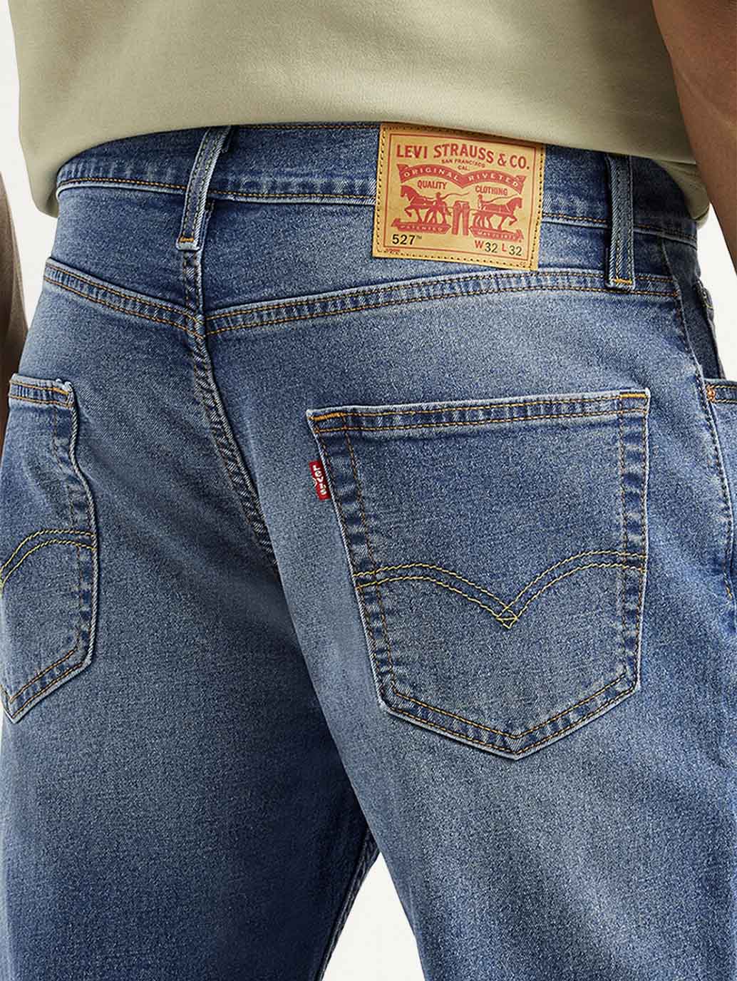 Men's 527 Indigo Slim Bootcut Fit Mid Rise Jeans - Image 3