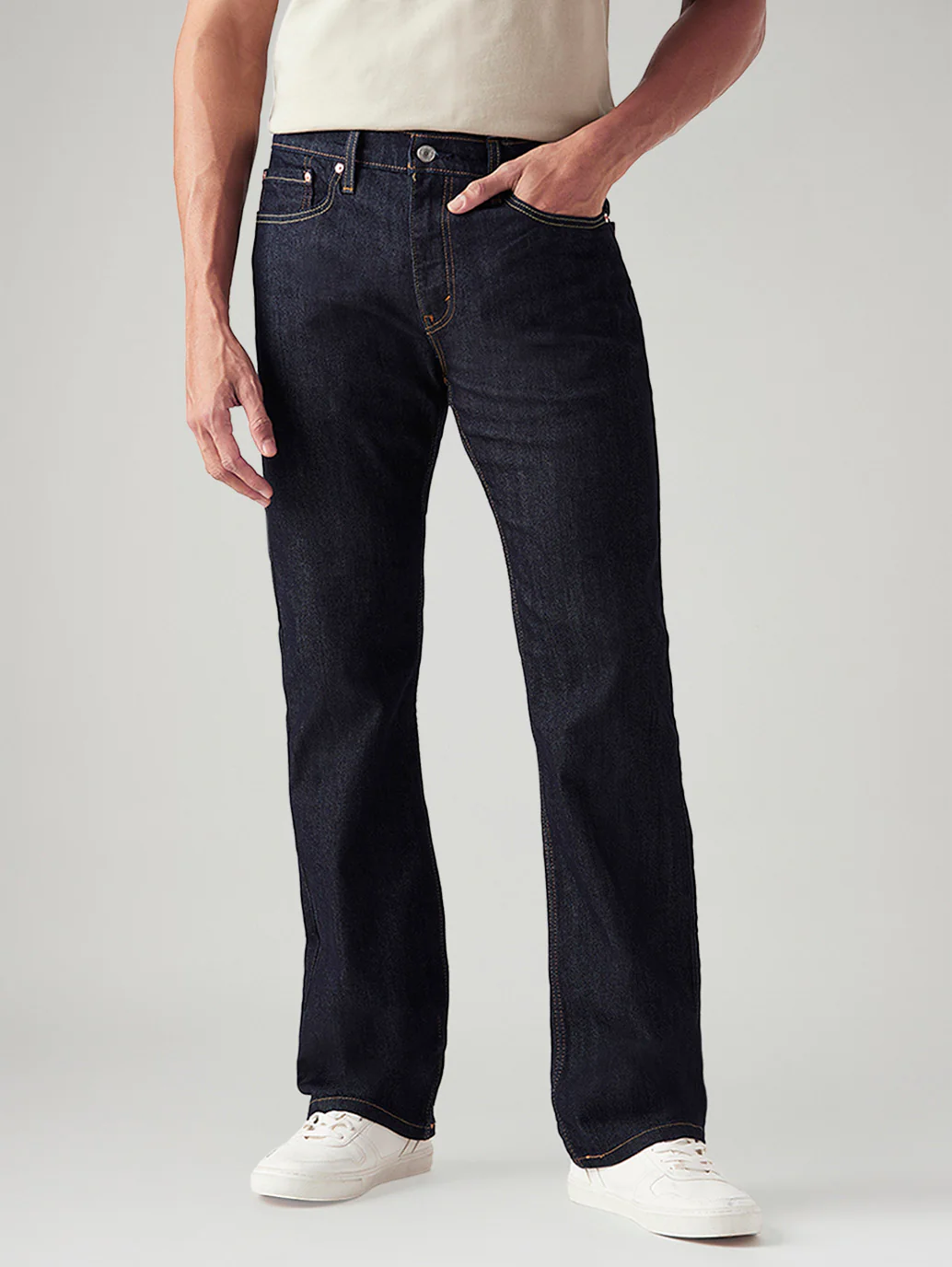 Men's 527 Navy Bootcut Fit Mid Rise Jeans - Image 3