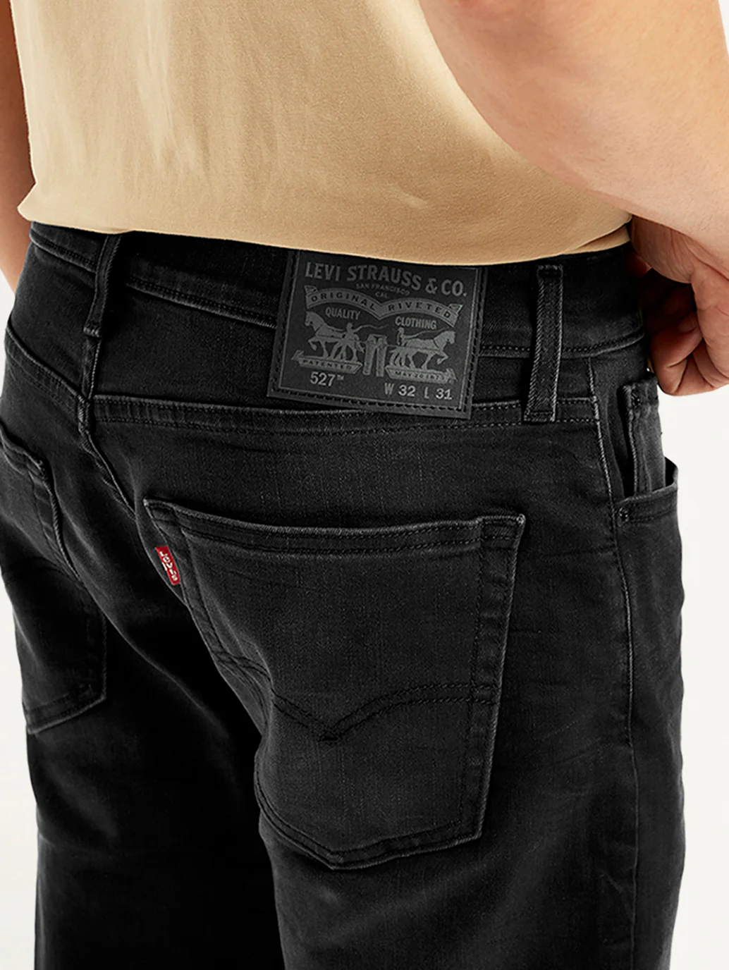 Men's 527 Black Bootcut Fit Mid Rise Jeans - Image 6