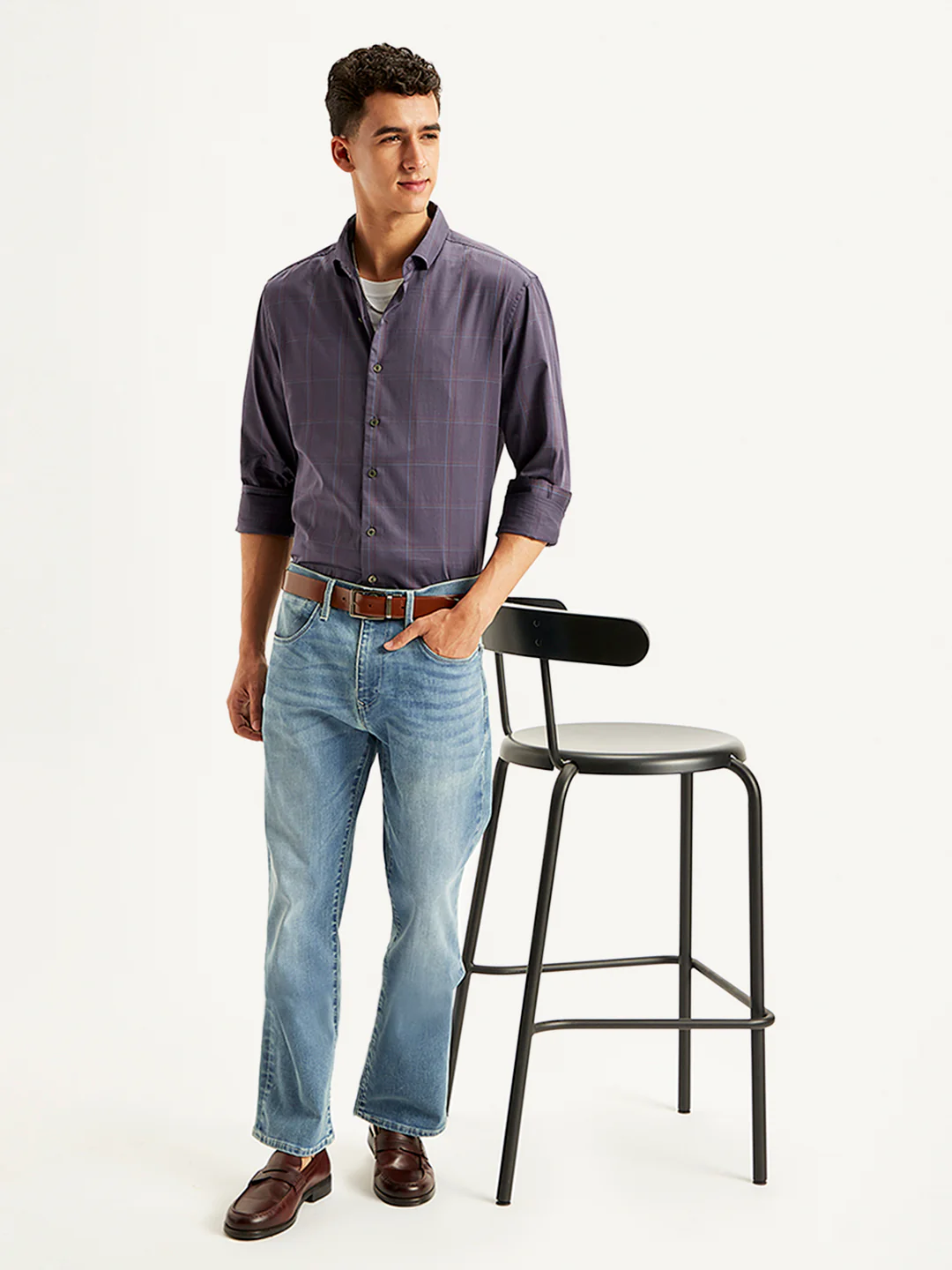 Men's Redloop 527 Blue Bootcut Fit Mid Rise Jeans - Image 6