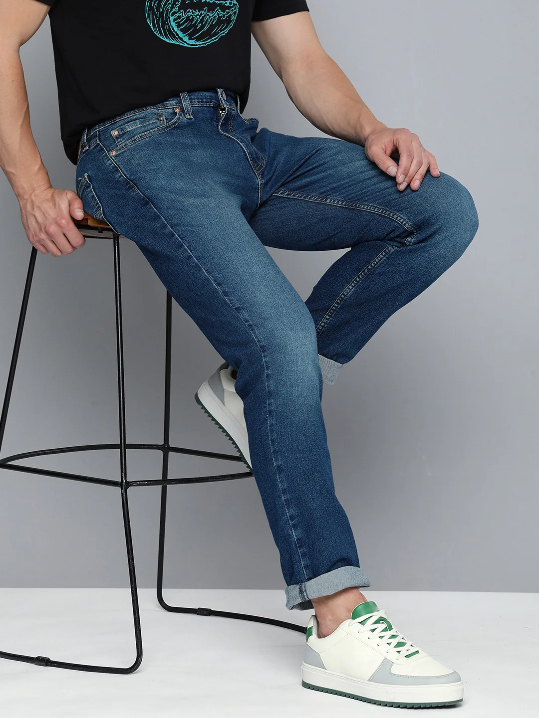 Men's 527 Blue Bootcut Fit Mid Rise Jeans - Image 6