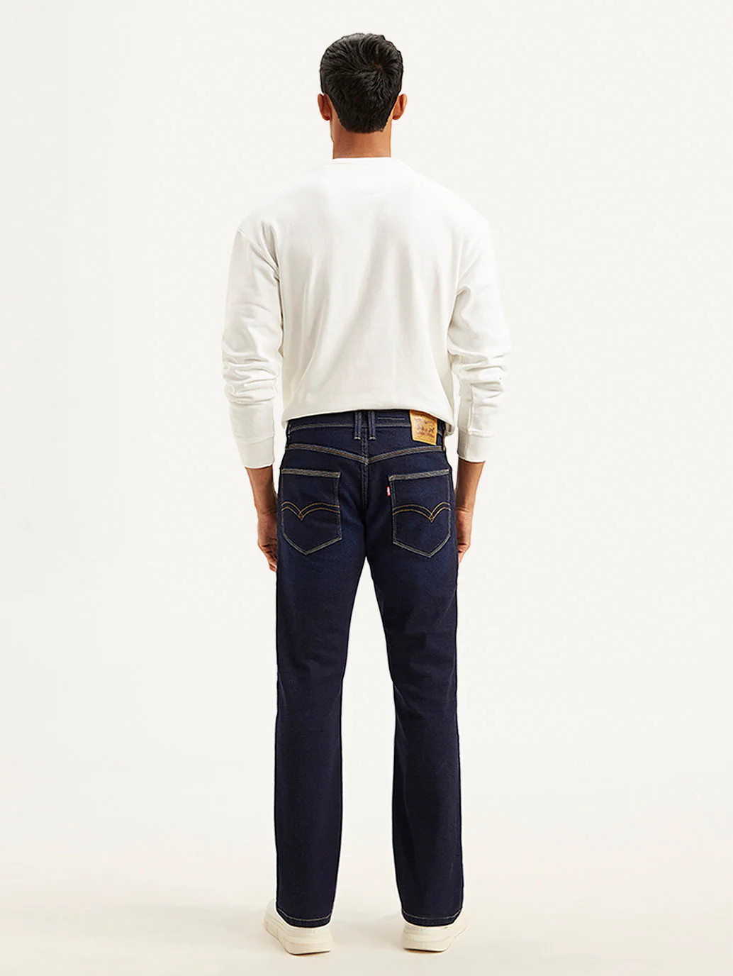 Men's 527 Navy Blue Bootcut Fit Mid Rise Jeans - Image 3