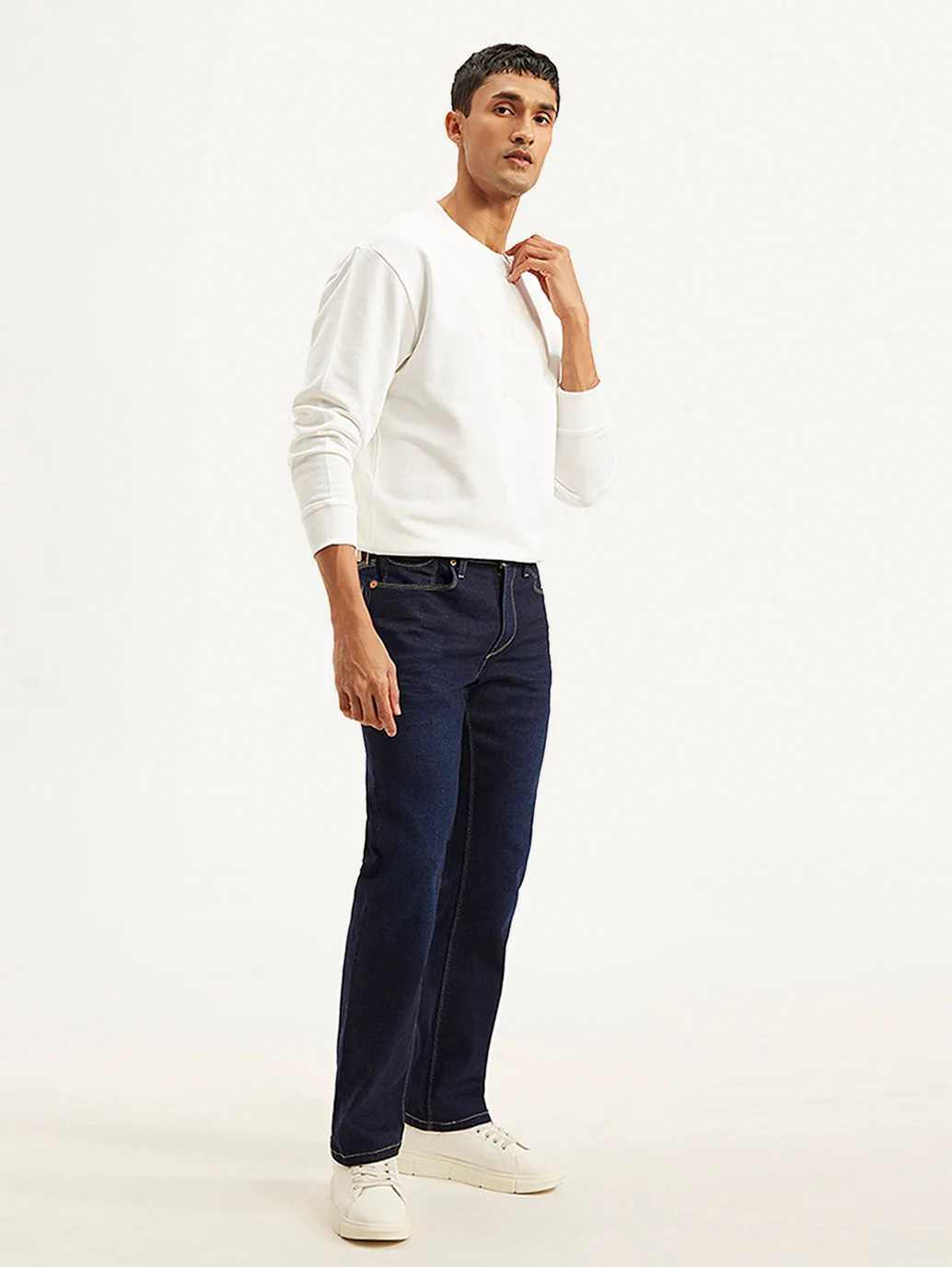 Men's 527 Navy Blue Bootcut Fit Mid Rise Jeans - Image 6
