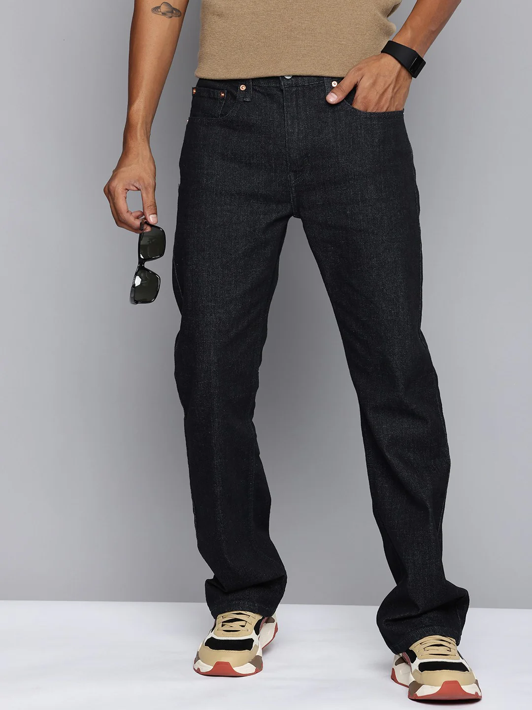 Men's 527 Navy Blue Bootcut Fit Mid Rise Jeans