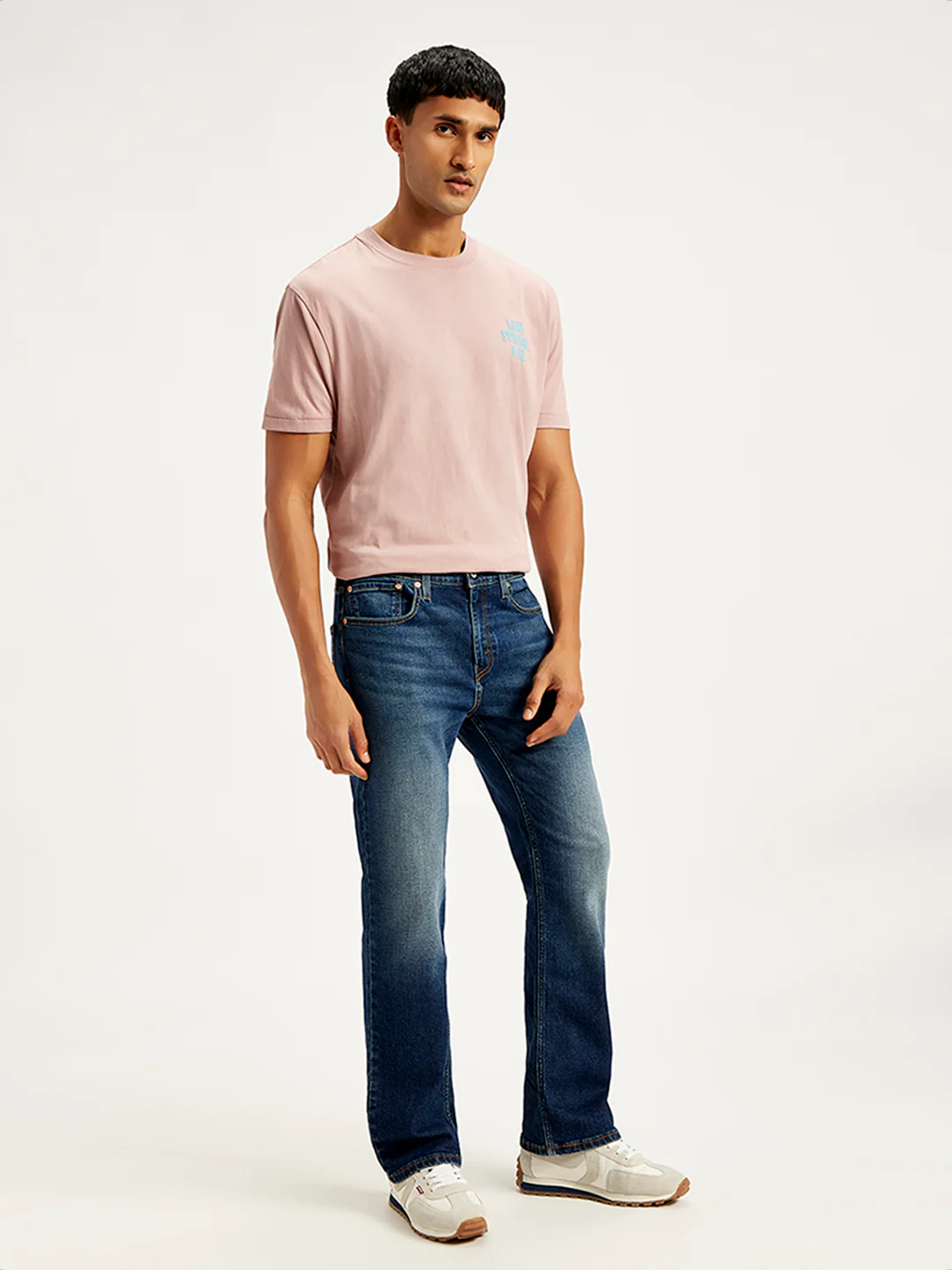 Men's 527 Navy Blue Bootcut Fit Mid Rise Jeans - Image 3
