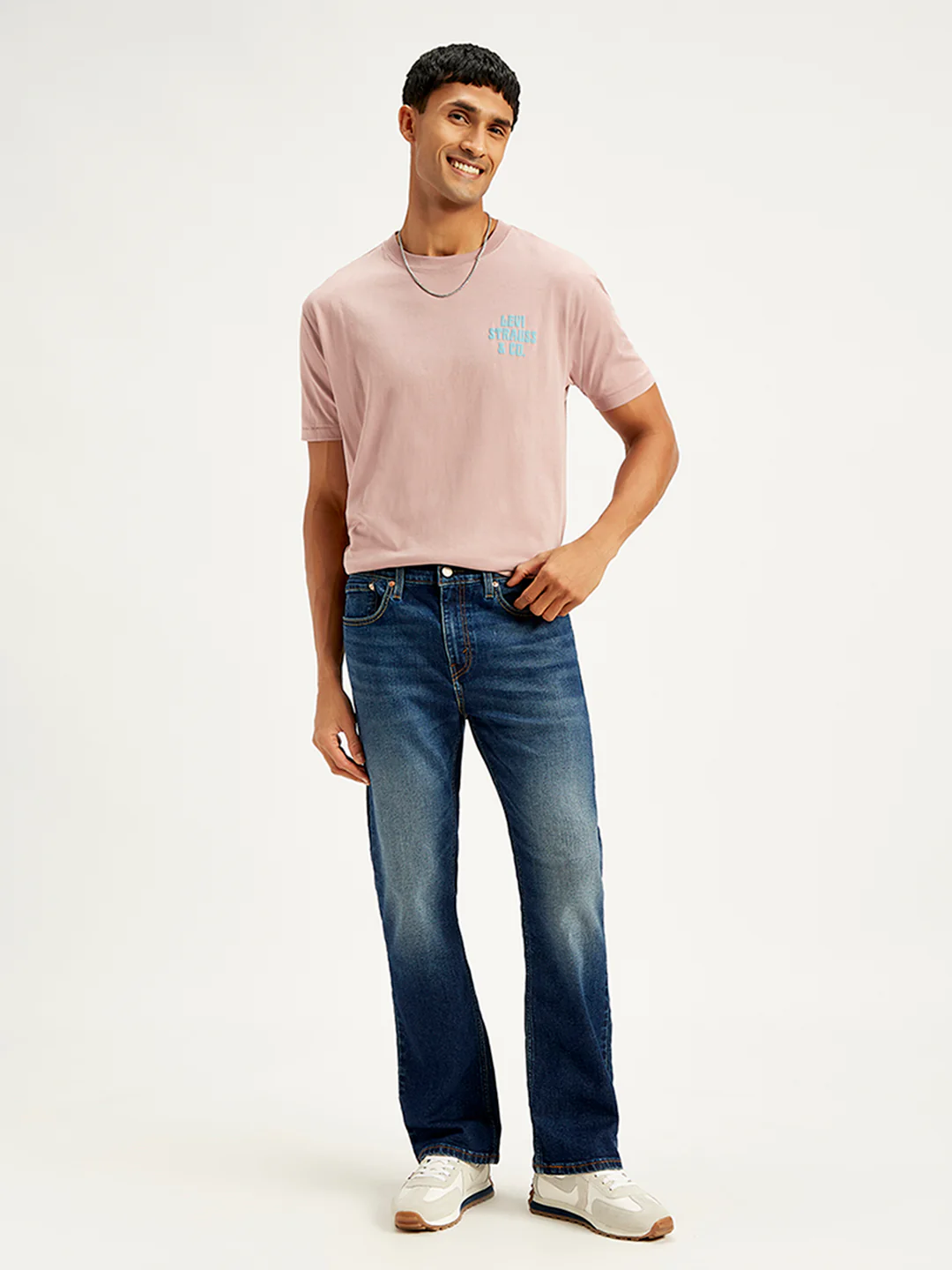 Men's 527 Navy Blue Bootcut Fit Mid Rise Jeans - Image 6