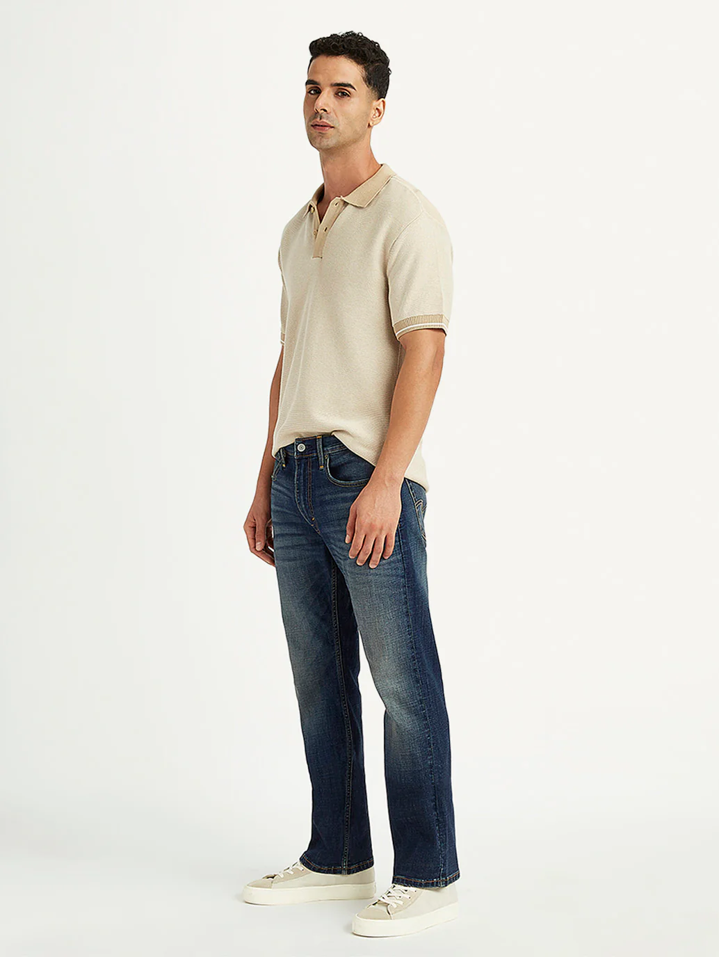 Men's 527 Navy Blue Bootcut Fit Mid Rise Jeans