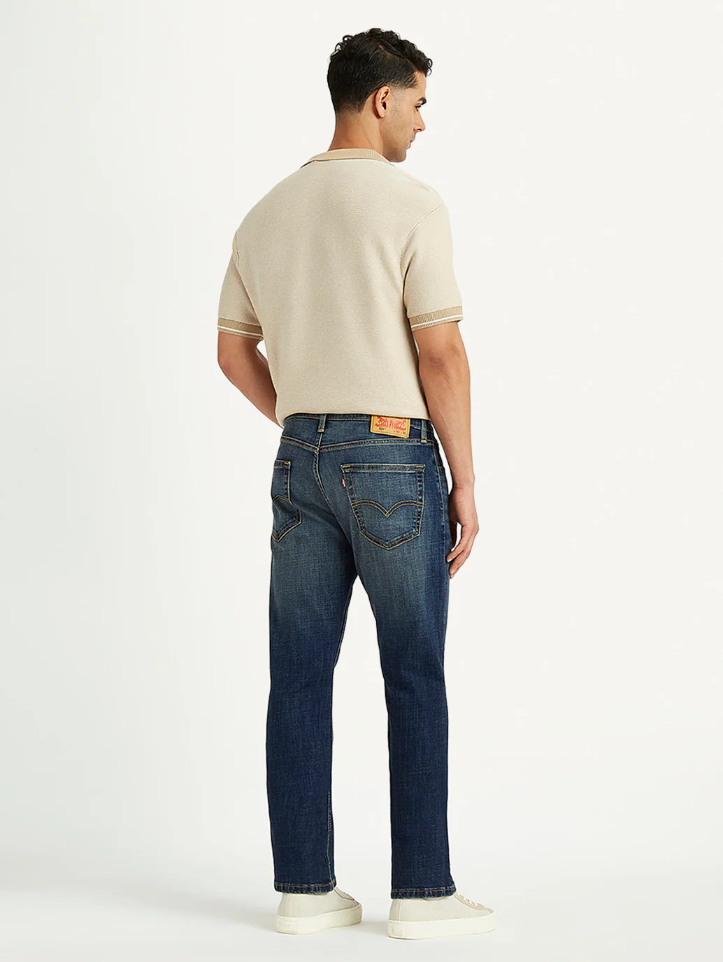 Men's 527 Navy Blue Bootcut Fit Mid Rise Jeans - Image 3