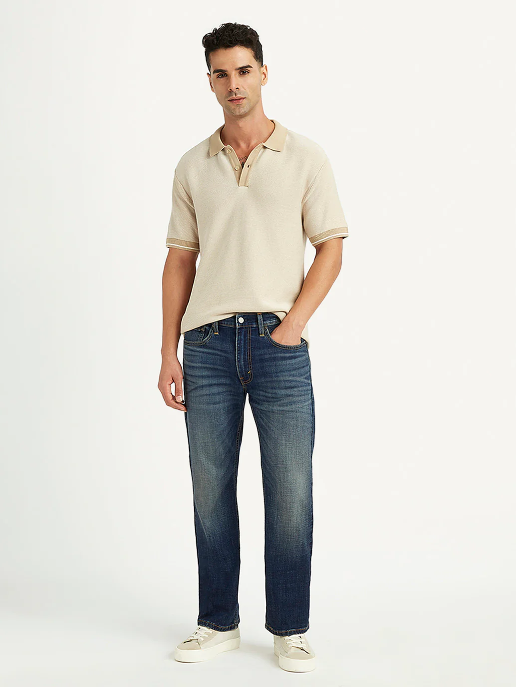 Men's 527 Navy Blue Bootcut Fit Mid Rise Jeans - Image 6