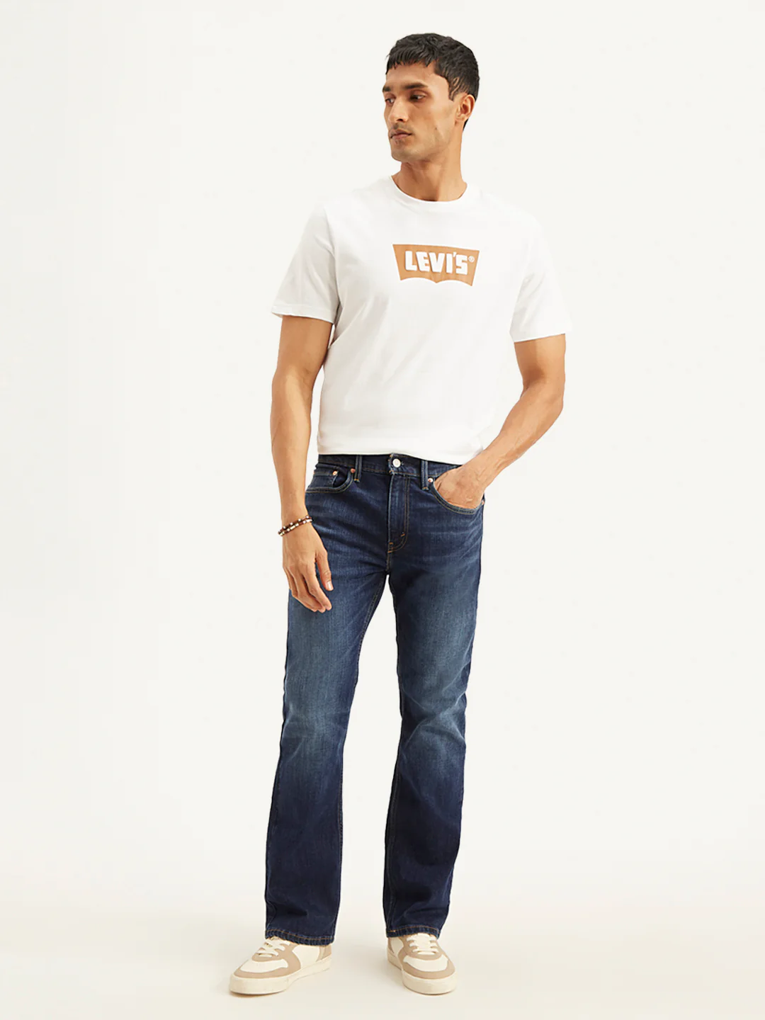 Men's 527 Navy Blue Bootcut Fit Mid Rise Jeans