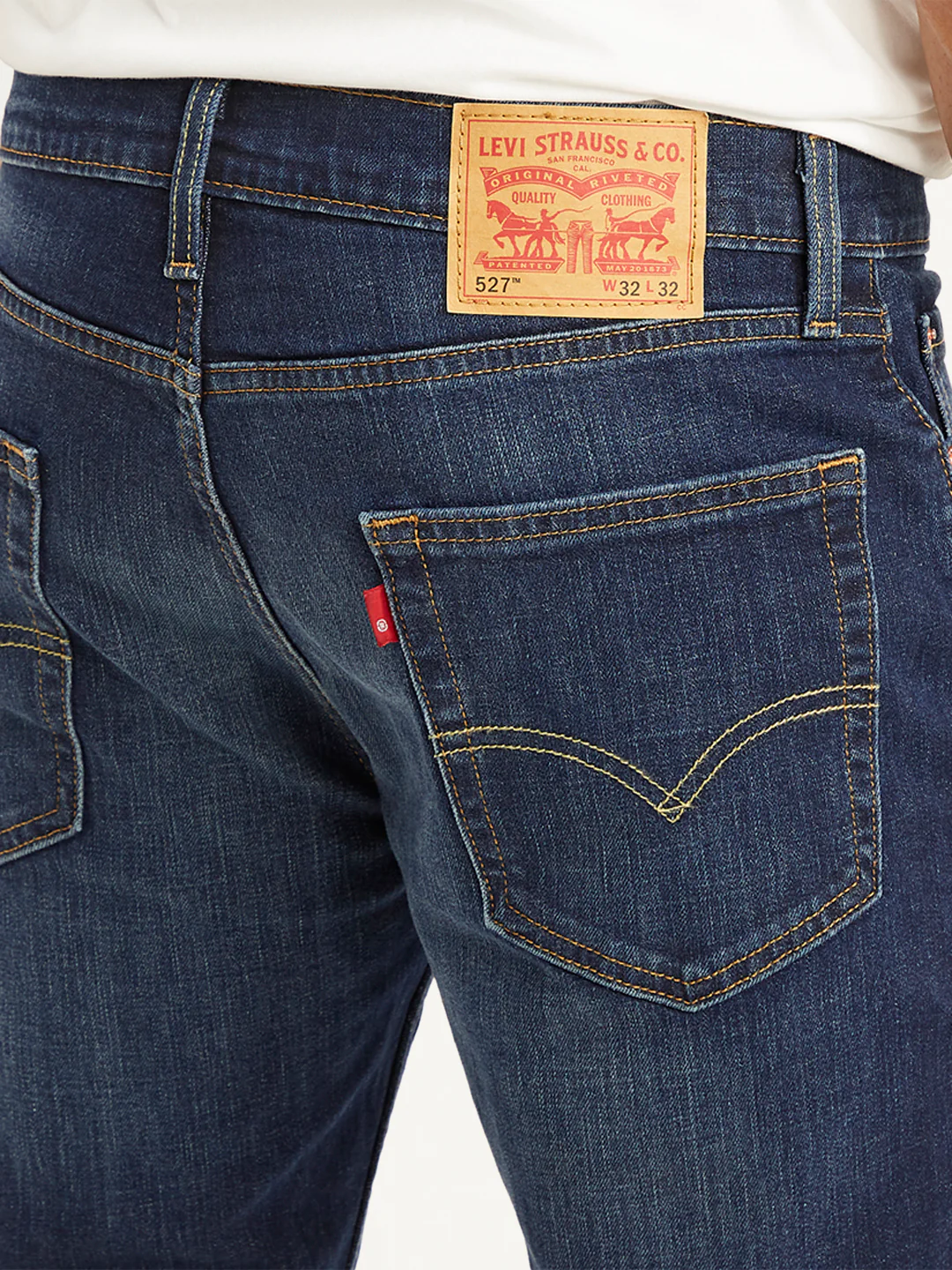 Men's 527 Navy Blue Bootcut Fit Mid Rise Jeans - Image 6