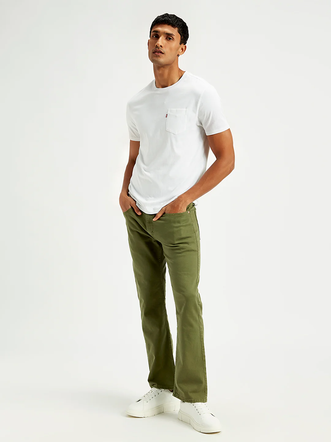 Men's 527 Olive Green Bootcut Fit Mid Rise Jeans - Image 6