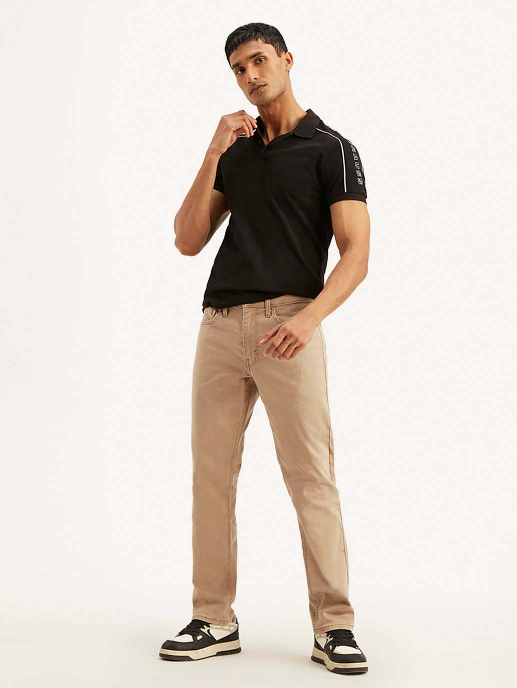 Men's 541 Beige Athletic Tapered Fit Mid Rise Jeans