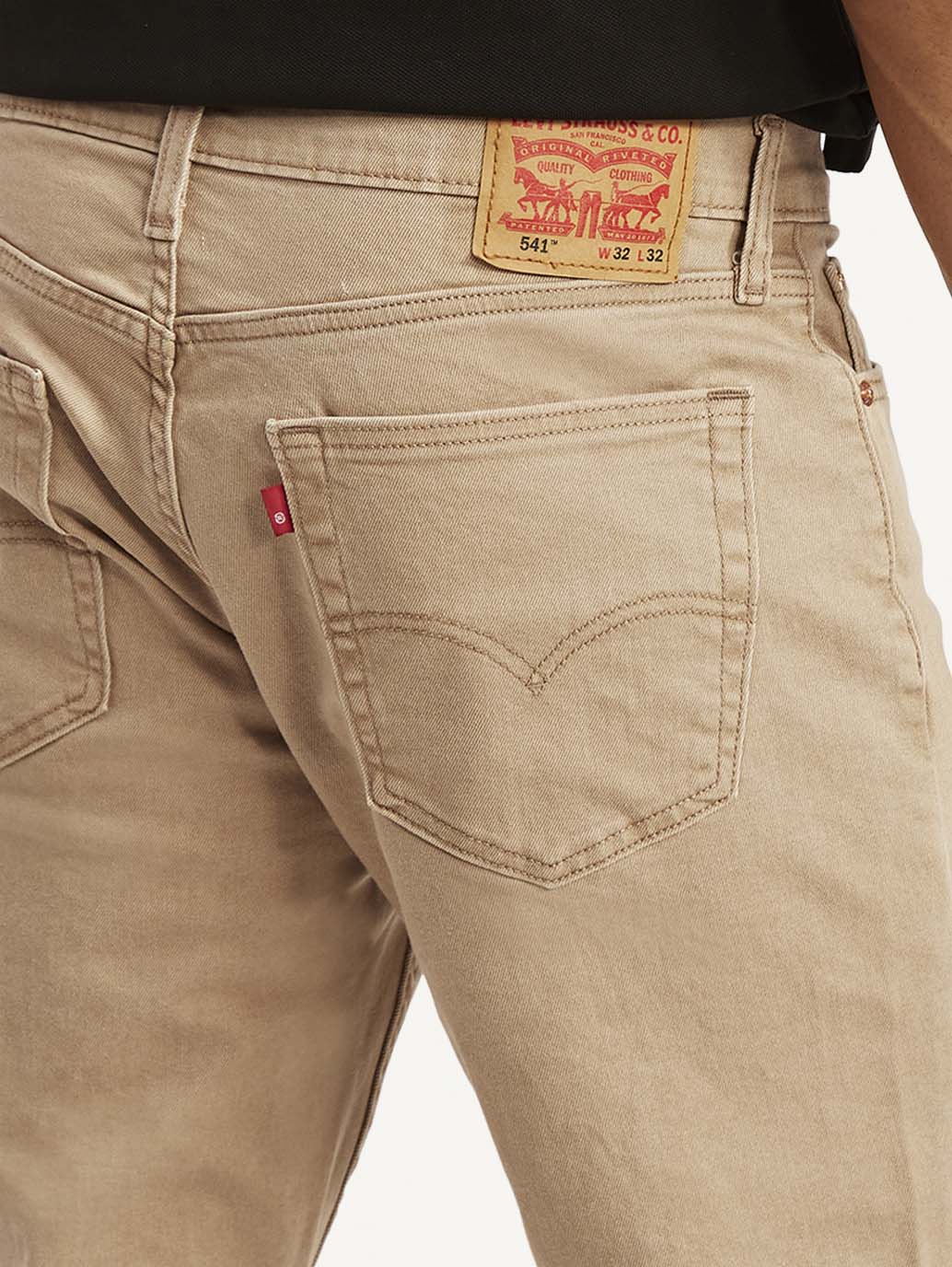 Men's 541 Beige Athletic Tapered Fit Mid Rise Jeans - Image 4