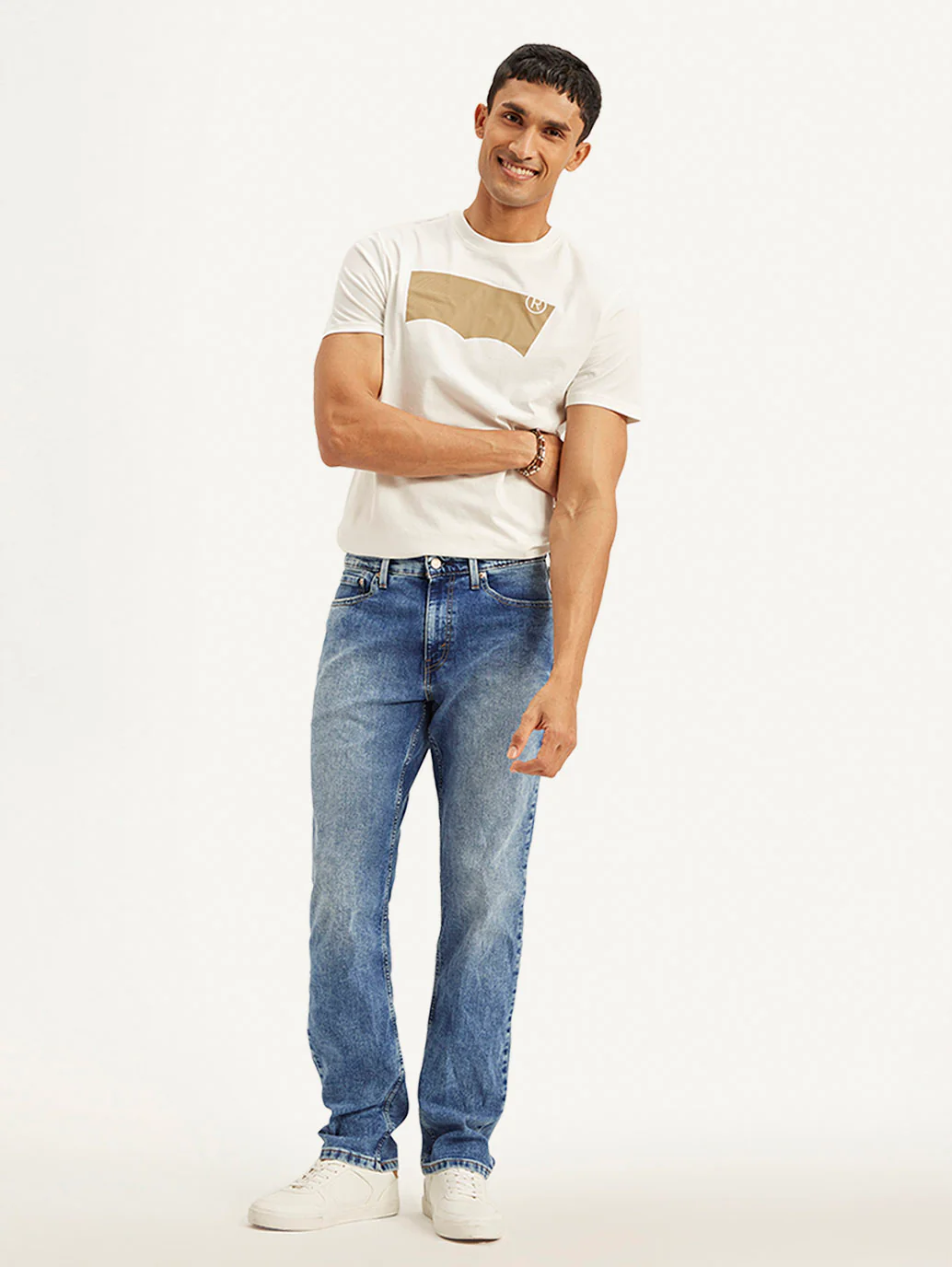 Men's 541 Blue Athletic Tapered Fit Mid Rise Jeans