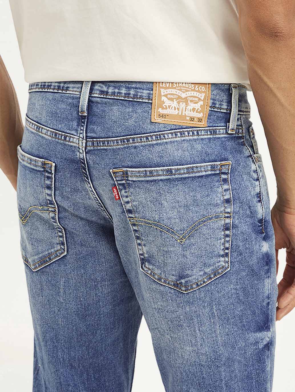 Men's 541 Blue Athletic Tapered Fit Mid Rise Jeans - Image 4