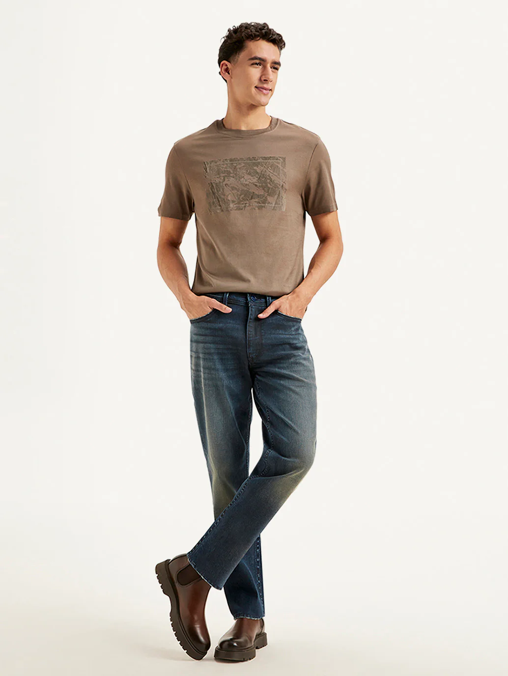 Men's Redloop 541 Blue Athletic Tapered Fit Mid Rise Jeans