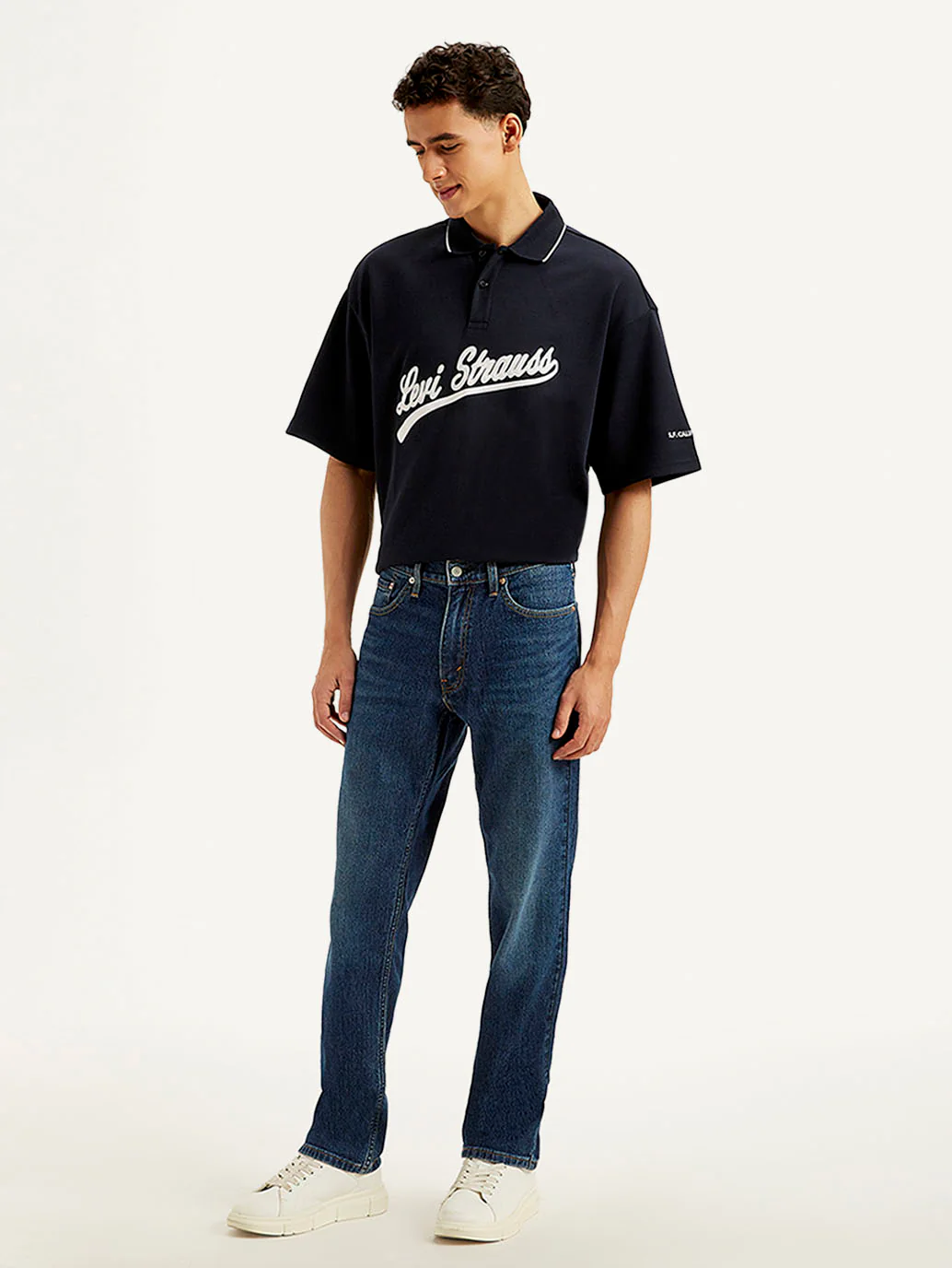 Men's 541 Dark Blue Athletic Tapered Fit Mid Rise Jeans - Image 5