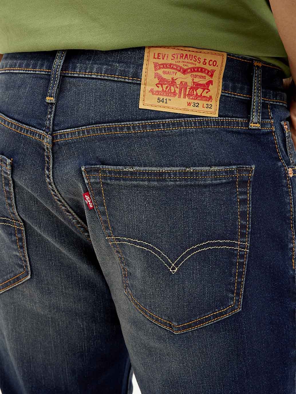 Men's 541 Dark Blue Athletic Tapered Fit Mid Rise Jeans - Image 4