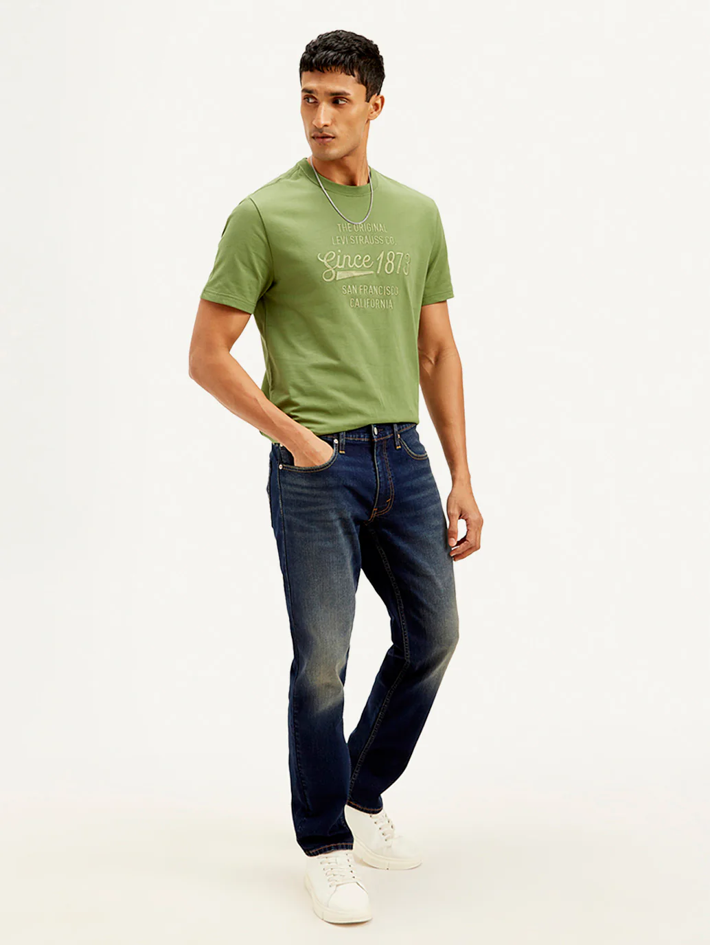 Men's 541 Dark Blue Athletic Tapered Fit Mid Rise Jeans - Image 5
