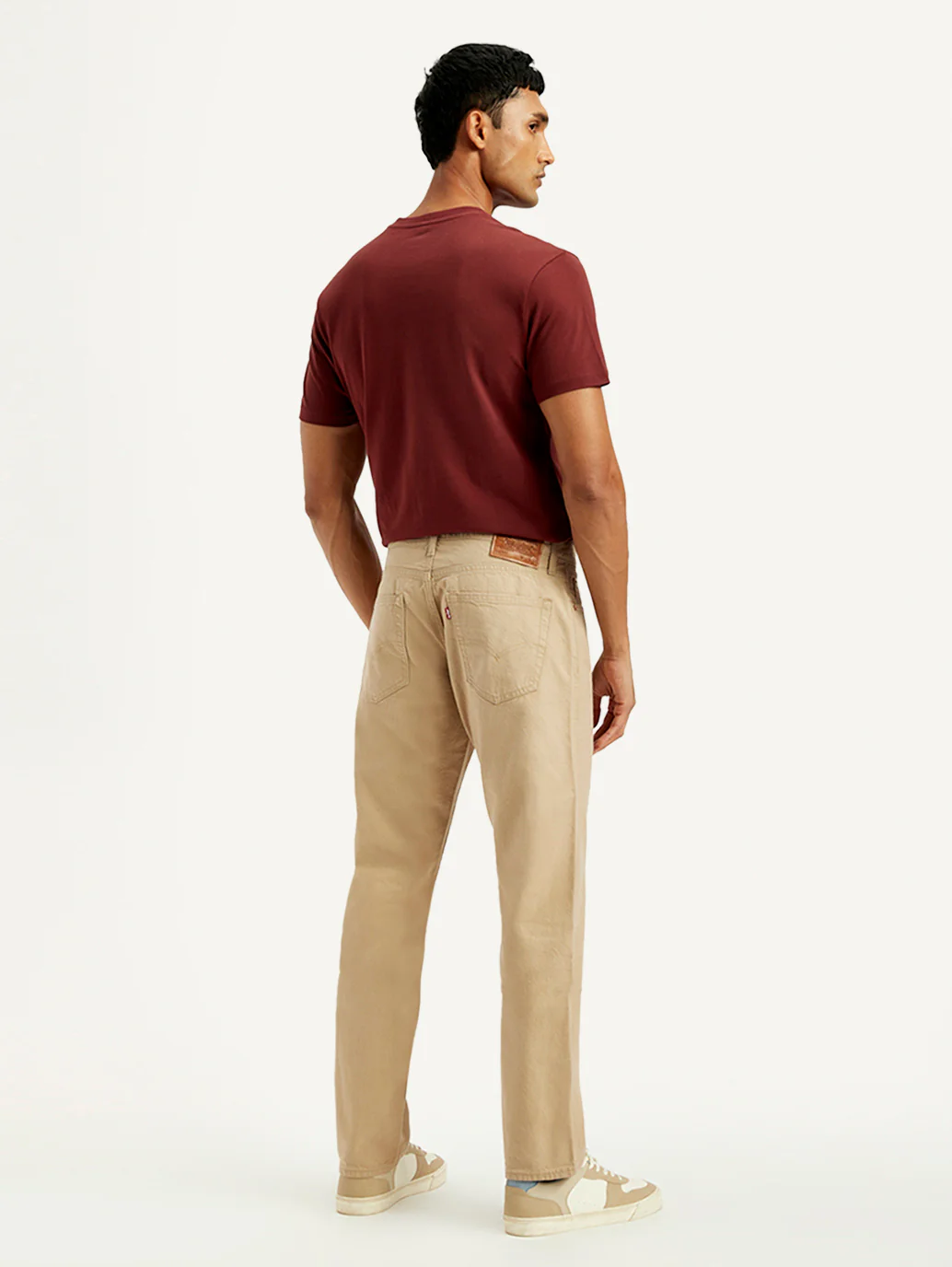 Men's 541 Beige Athletic Tapered Fit Mid Rise Selvedge Jeans - Image 4