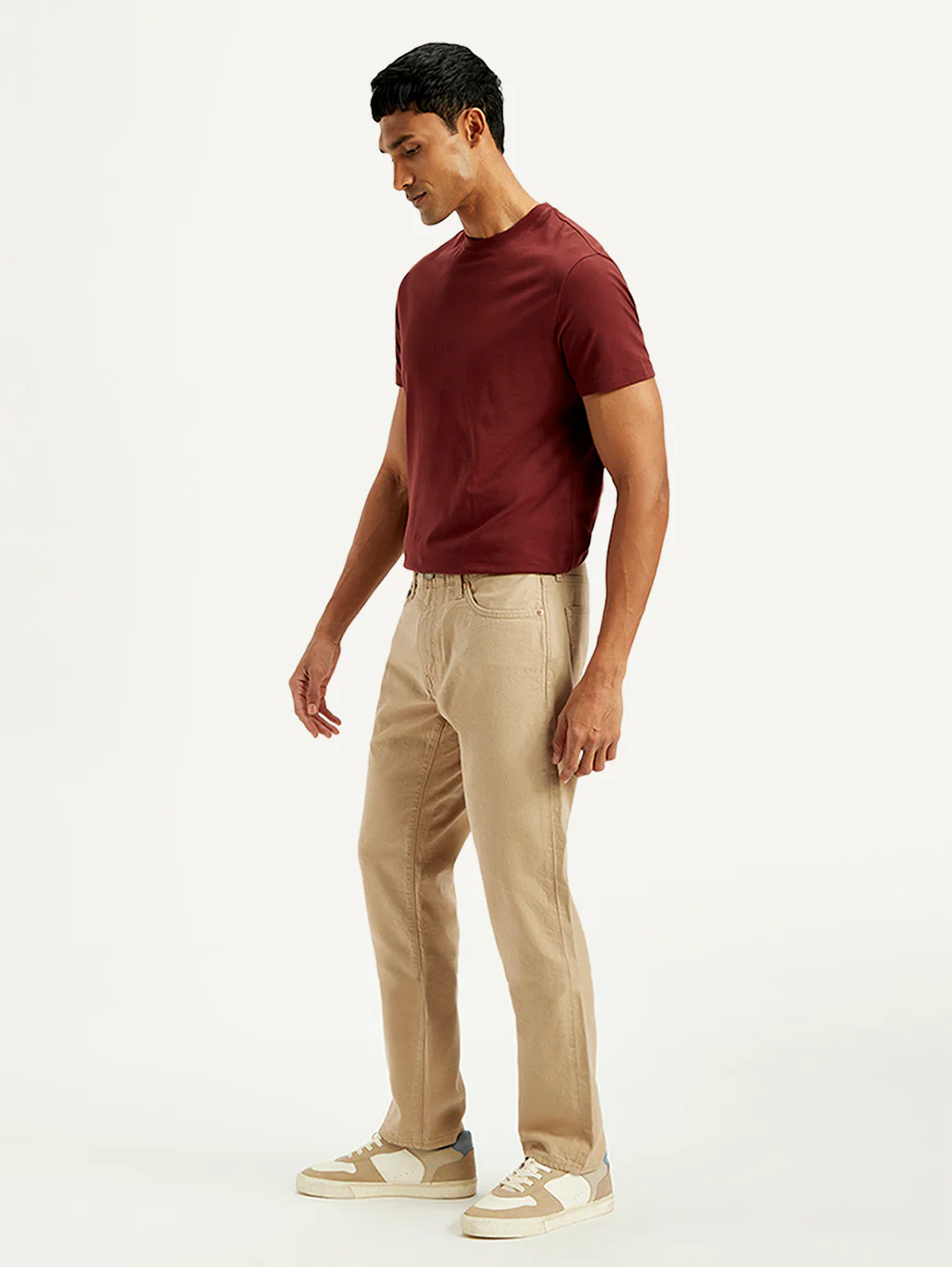 Men's 541 Beige Athletic Tapered Fit Mid Rise Selvedge Jeans - Image 6