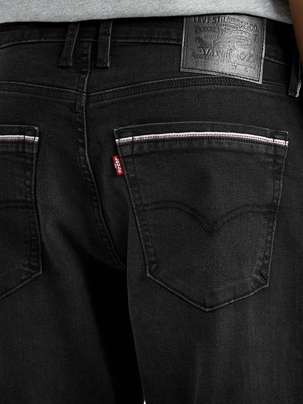 Men's 541 Black Athletic Tapered Fit Mid Rise Jeans - Image 4