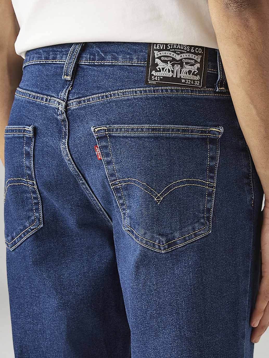Men's 541 Blue Athletic Tapered Fit Mid Rise Jeans - Image 5