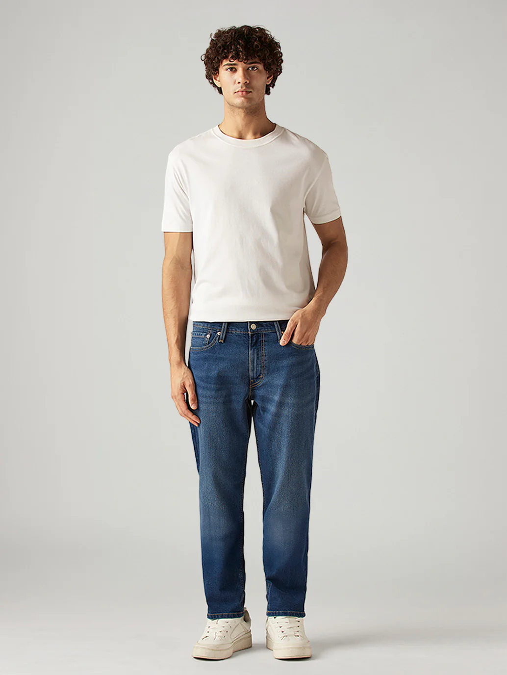 Men's 541 Blue Athletic Tapered Fit Mid Rise Tinted Jeans - Image 6