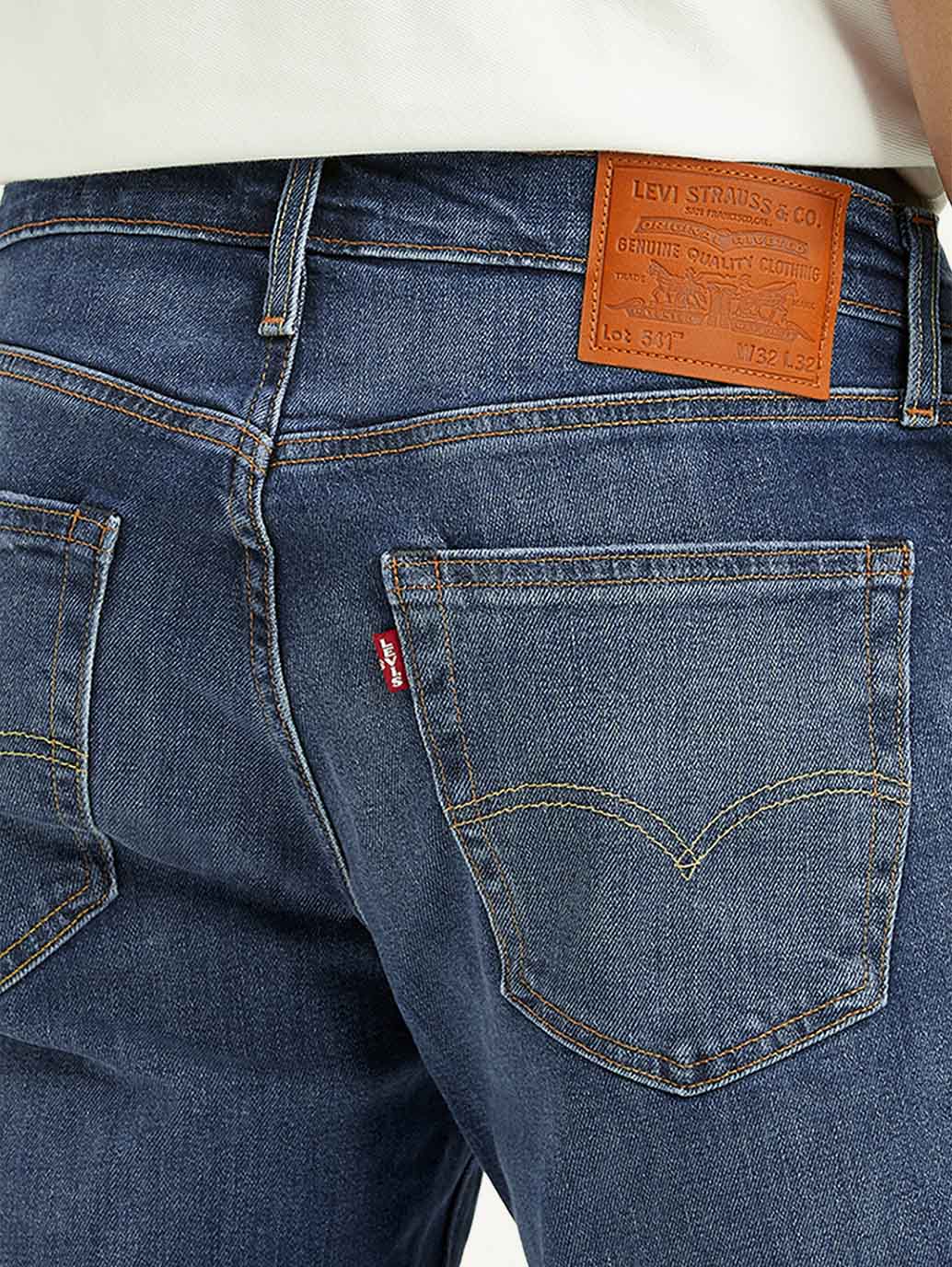 Men's 541 Blue Regular Tapered Fit Mid Rise Jeans - Image 5