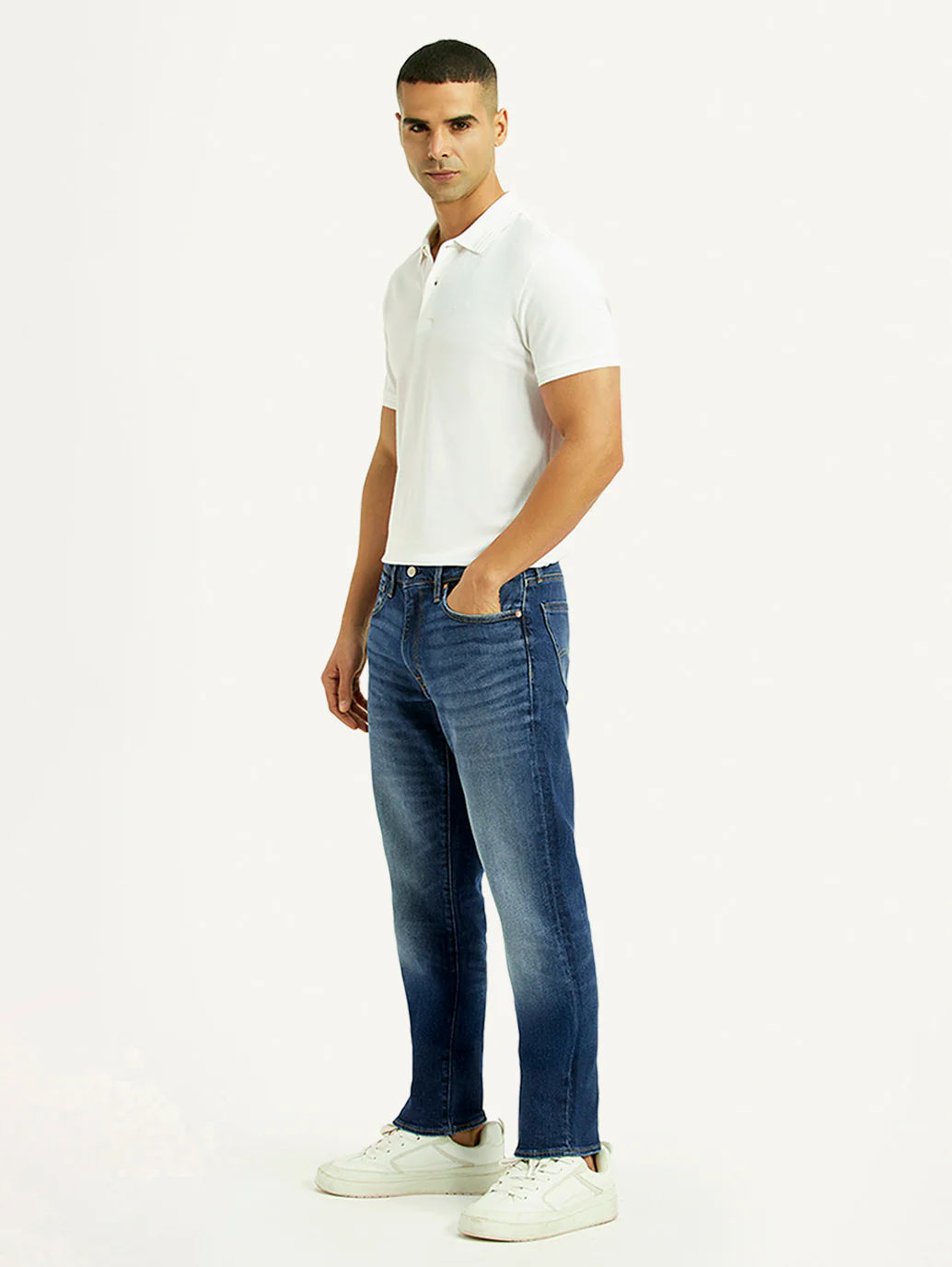Men's 541 Blue Regular Tapered Fit Mid Rise Jeans - Image 6
