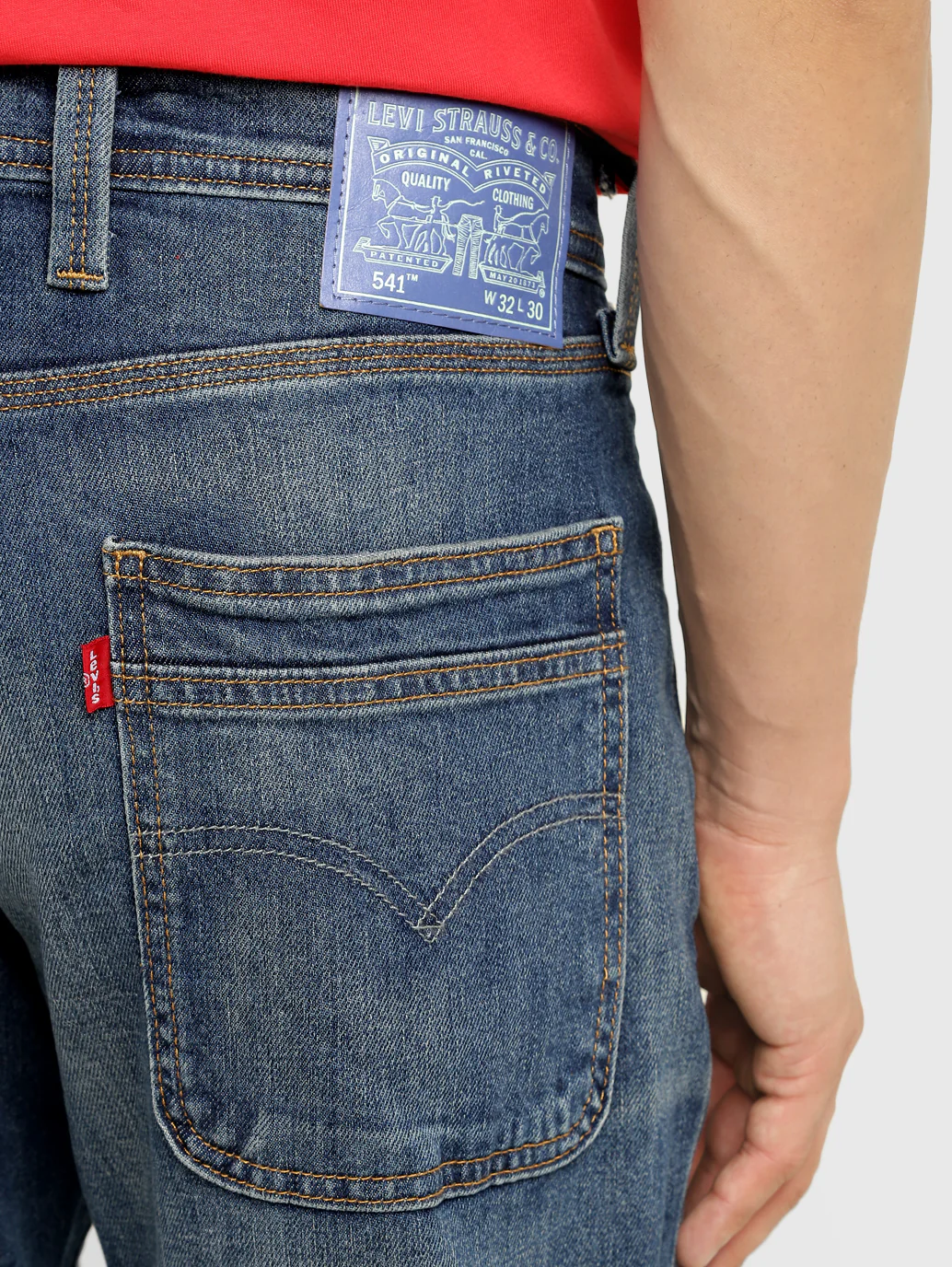 Men's 541 Blue Athletic Tapered Fit Mid Rise Jeans - Image 4