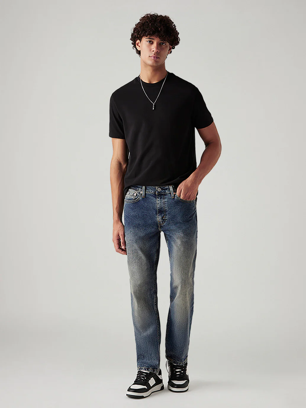 Men's Tinted 541 Blue Athletic Tapered Fit Mid Rise Jeans