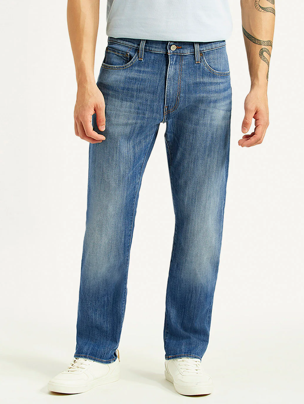 Men's 541 Blue Athletic Tapered Fit Mid Rise Selvedge Jeans - Image 2