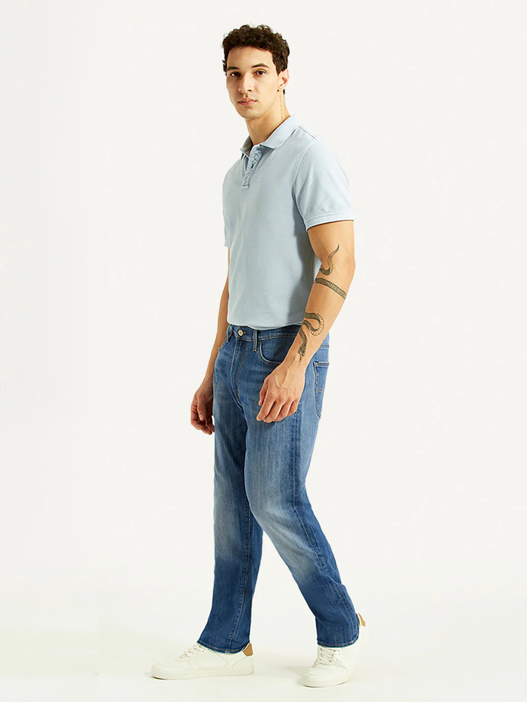 Men's 541 Blue Athletic Tapered Fit Mid Rise Selvedge Jeans - Image 4