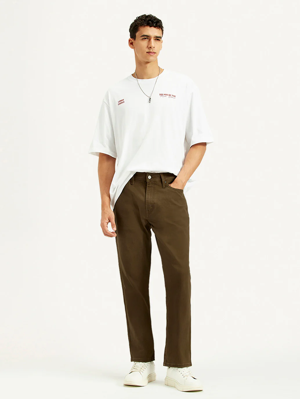 Men's 541 Brown Overdyed Athletic Tapered Fit Mid Rise Jeans