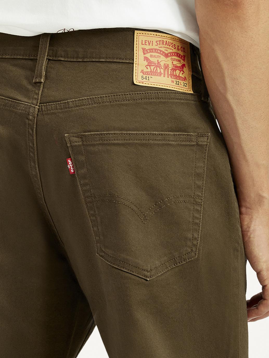 Men's 541 Brown Overdyed Athletic Tapered Fit Mid Rise Jeans - Image 4
