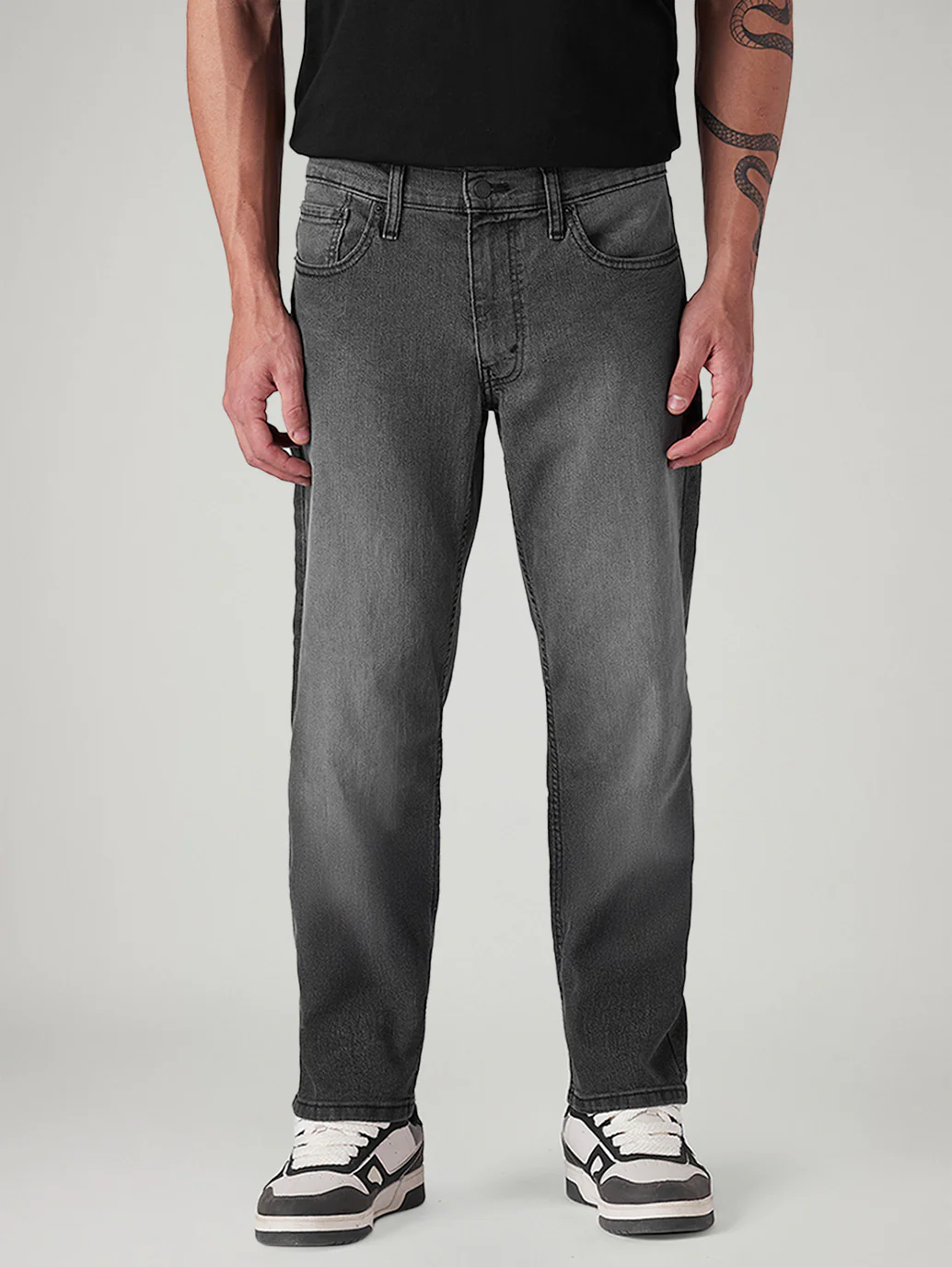 Men's 541 Charcoal Grey Athletic Tapered Fit Mid Rise Jeans - Image 3