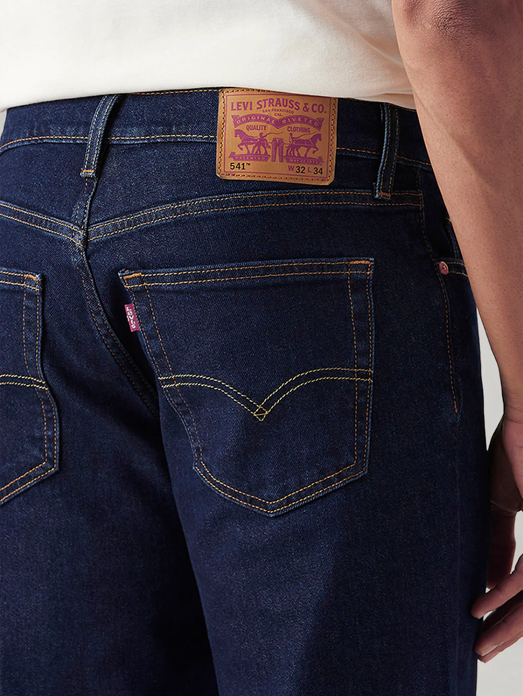 Men's 541 Dark Blue Athletic Tapered Fit Mid Rise Jeans - Image 4