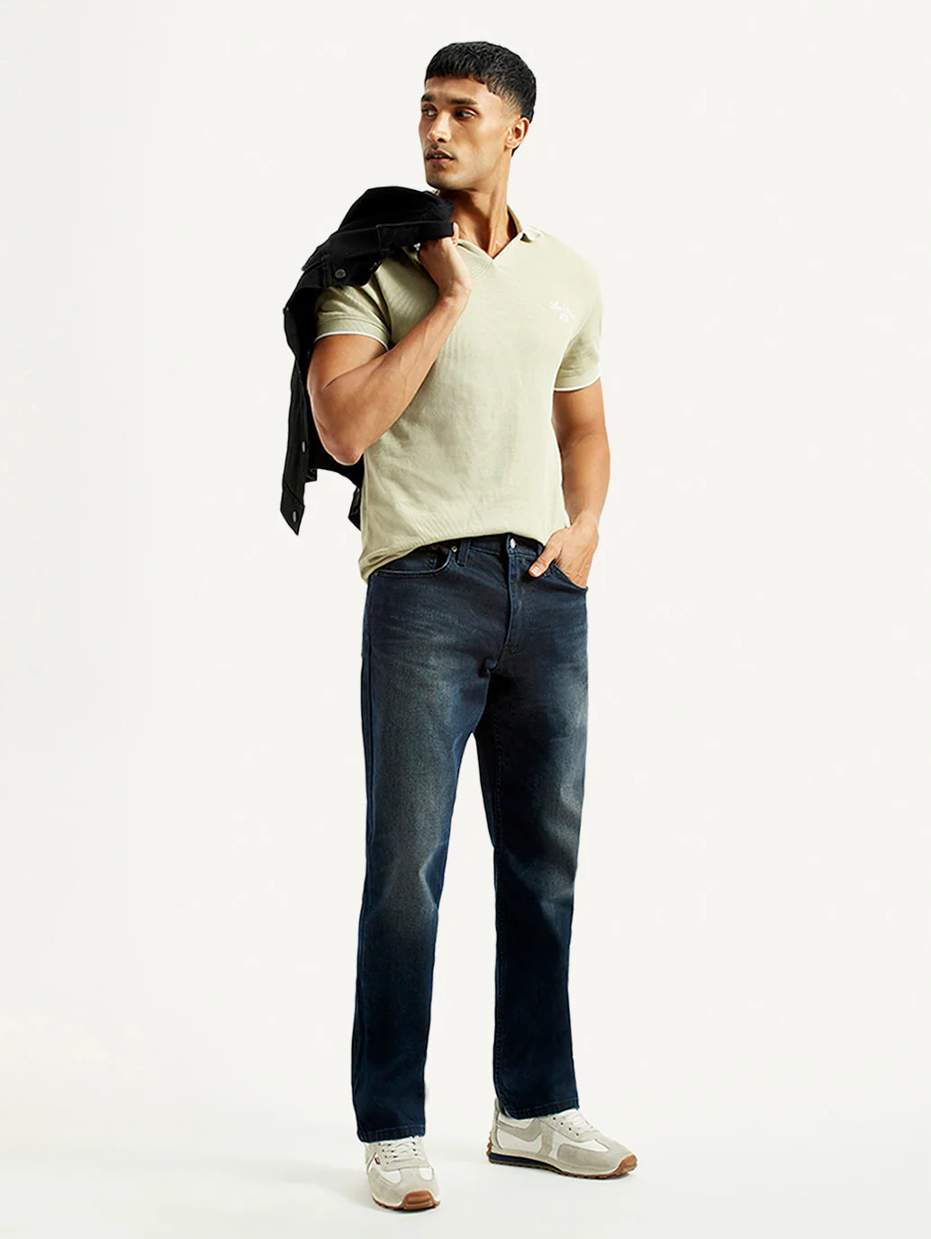 Men's 541 Dark Blue Athletic Tapered Fit Mid Rise Jeans